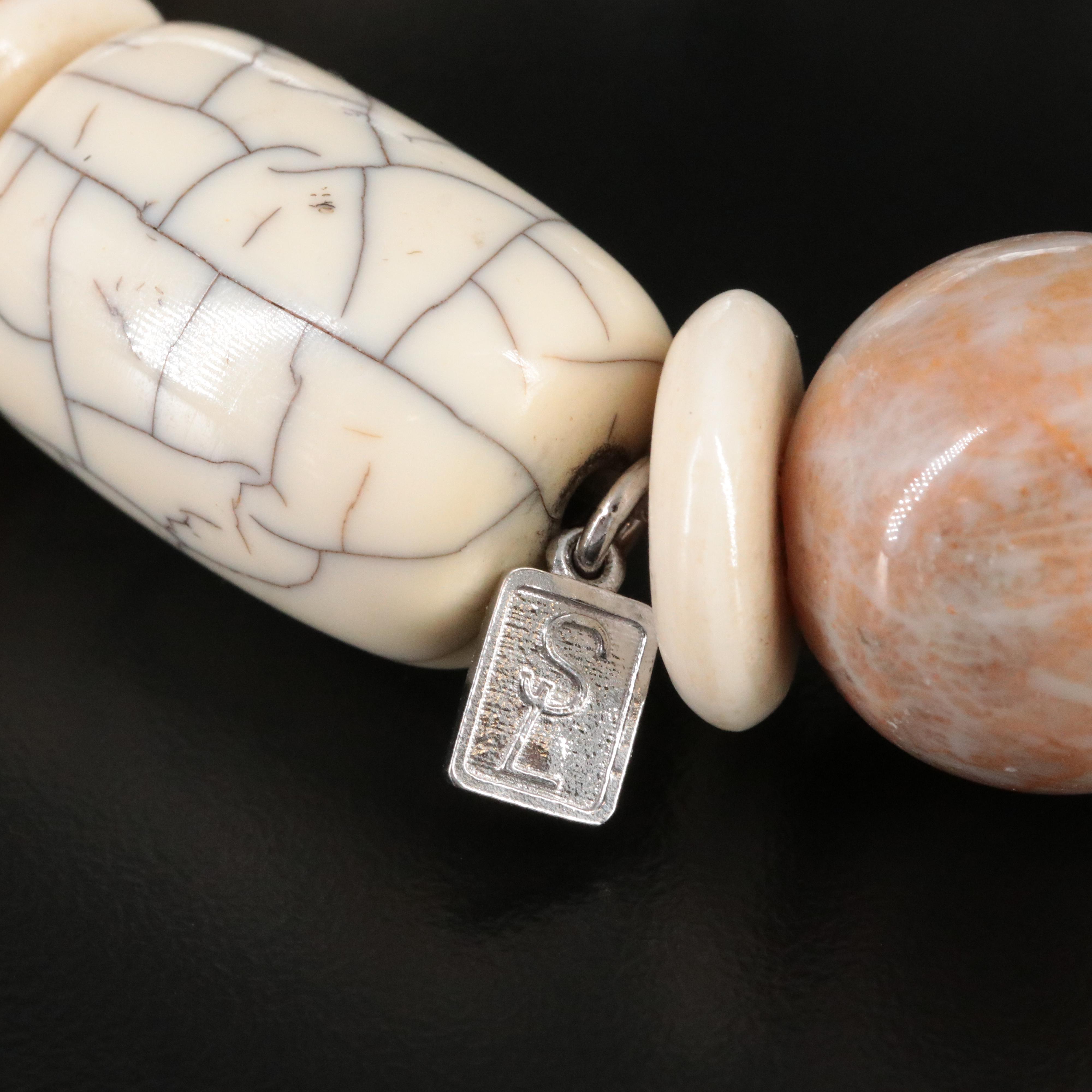 Sheryl Lowe Sterling Bracelet with Pavé Diamond Accent Bead