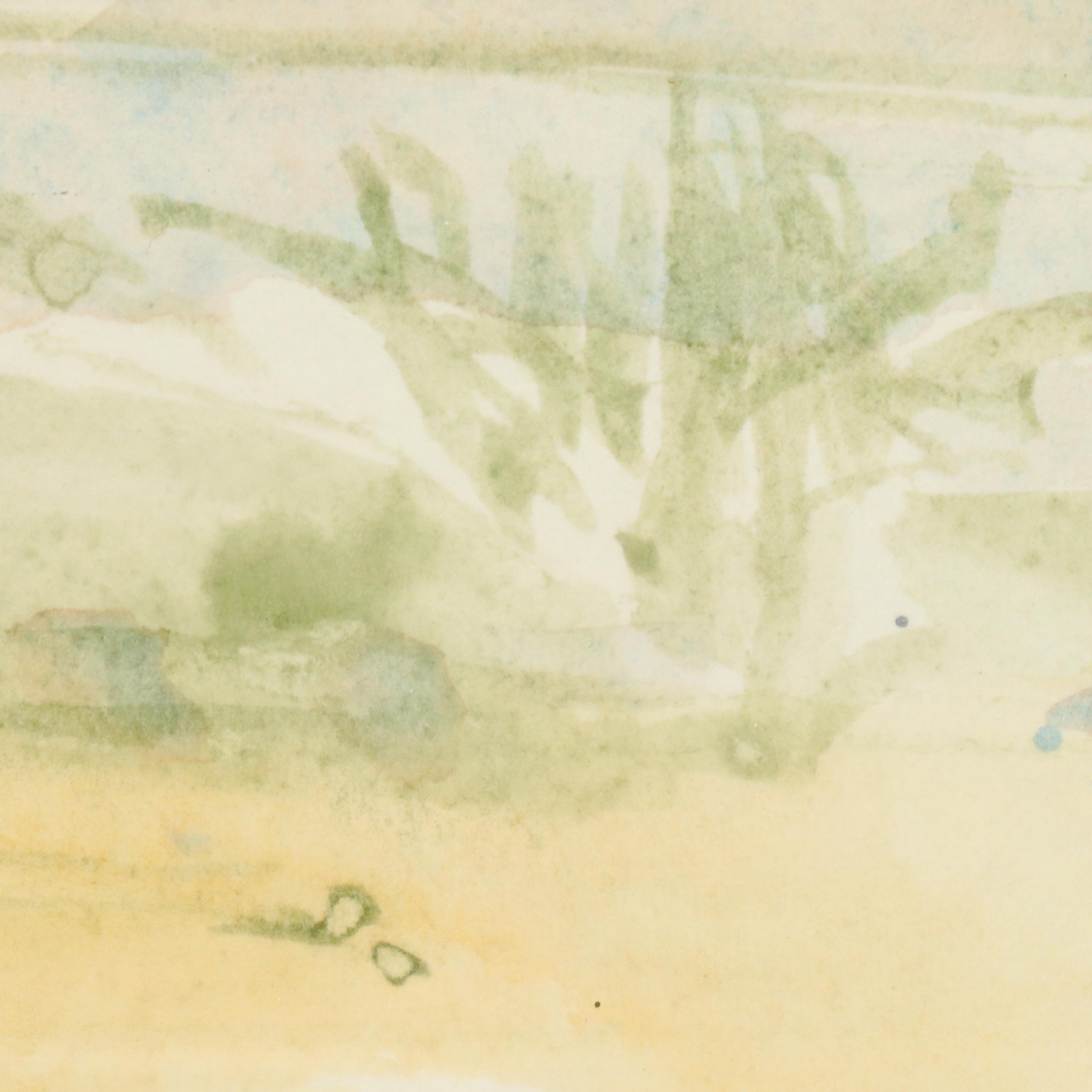 Seymour Remenick "Bridge Over the Schuylkill, Manayunk" Watercolor Painting