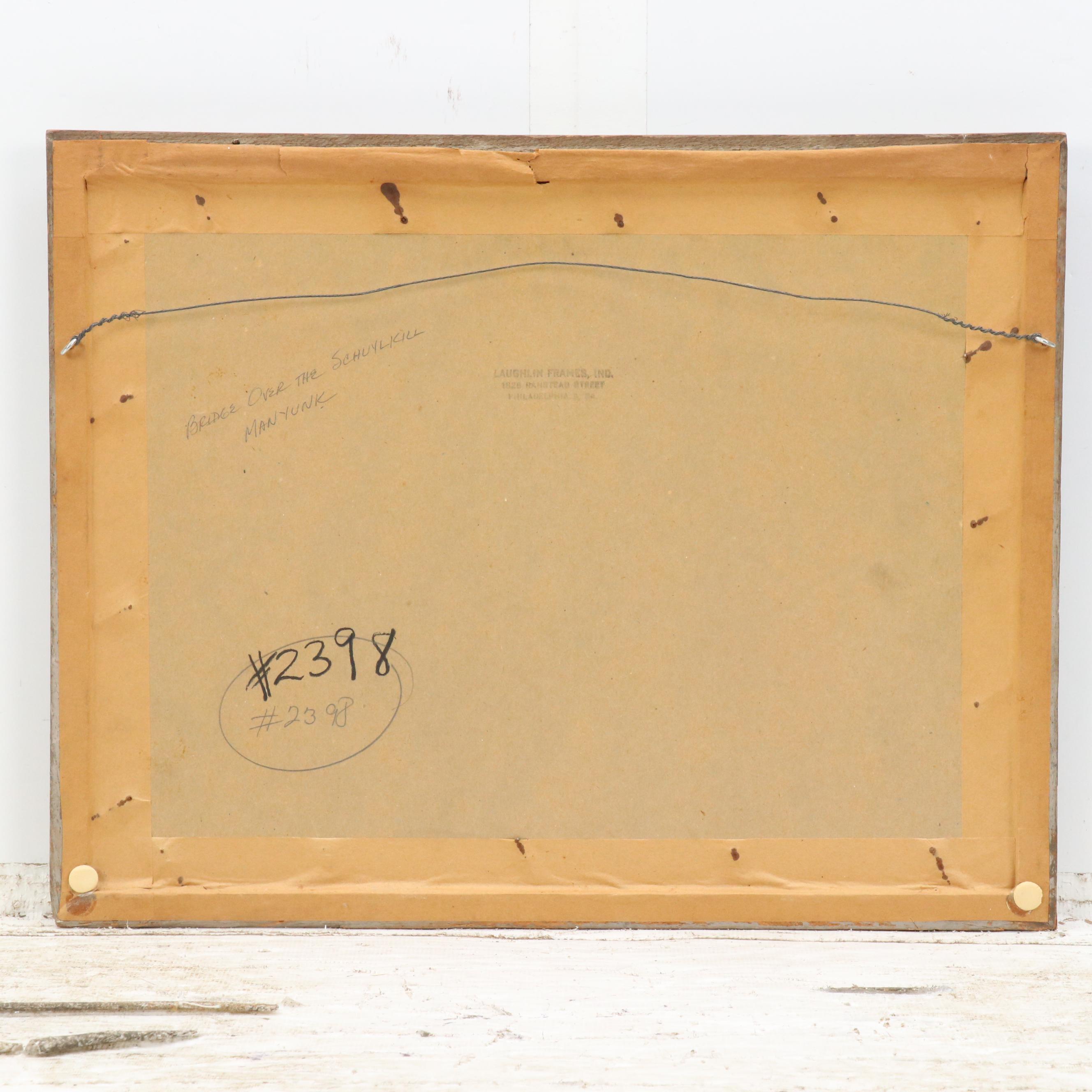 Seymour Remenick "Bridge Over the Schuylkill, Manayunk" Watercolor Painting