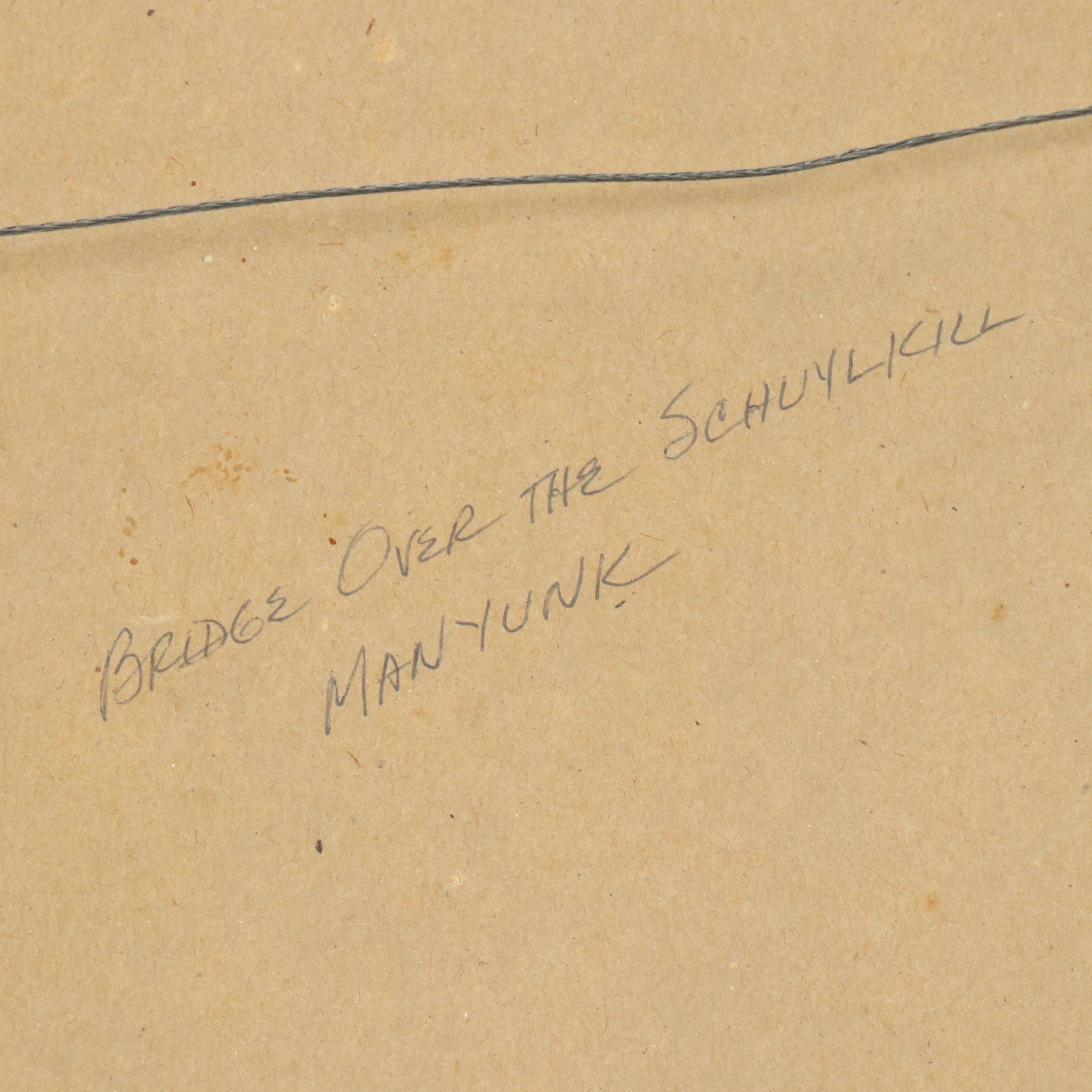 Seymour Remenick "Bridge Over the Schuylkill, Manayunk" Watercolor Painting