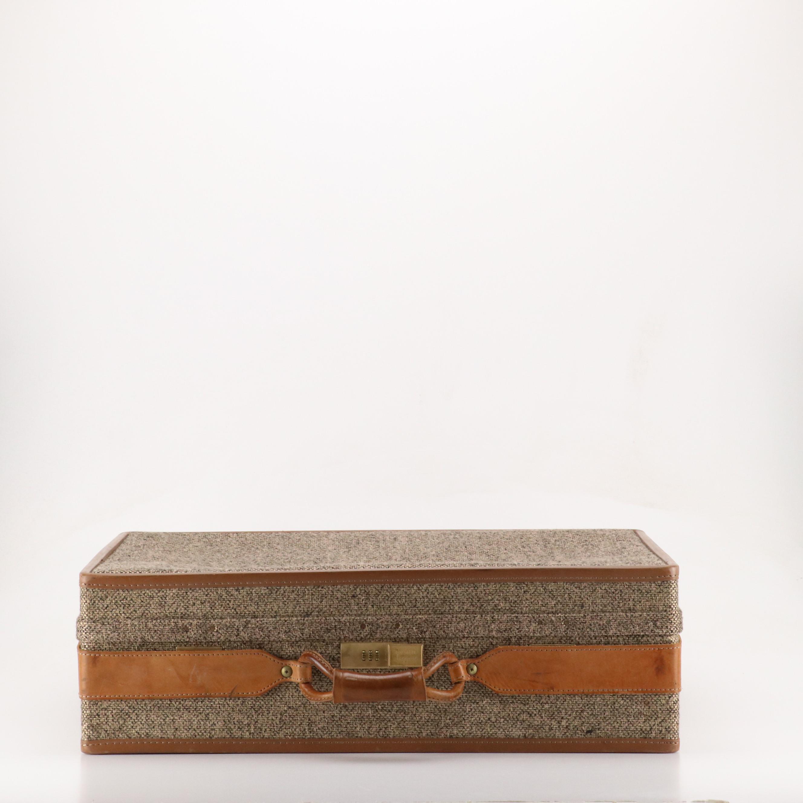 Hartmann Vintage Structured Travel Case in Leather-Trimmed Tweed
