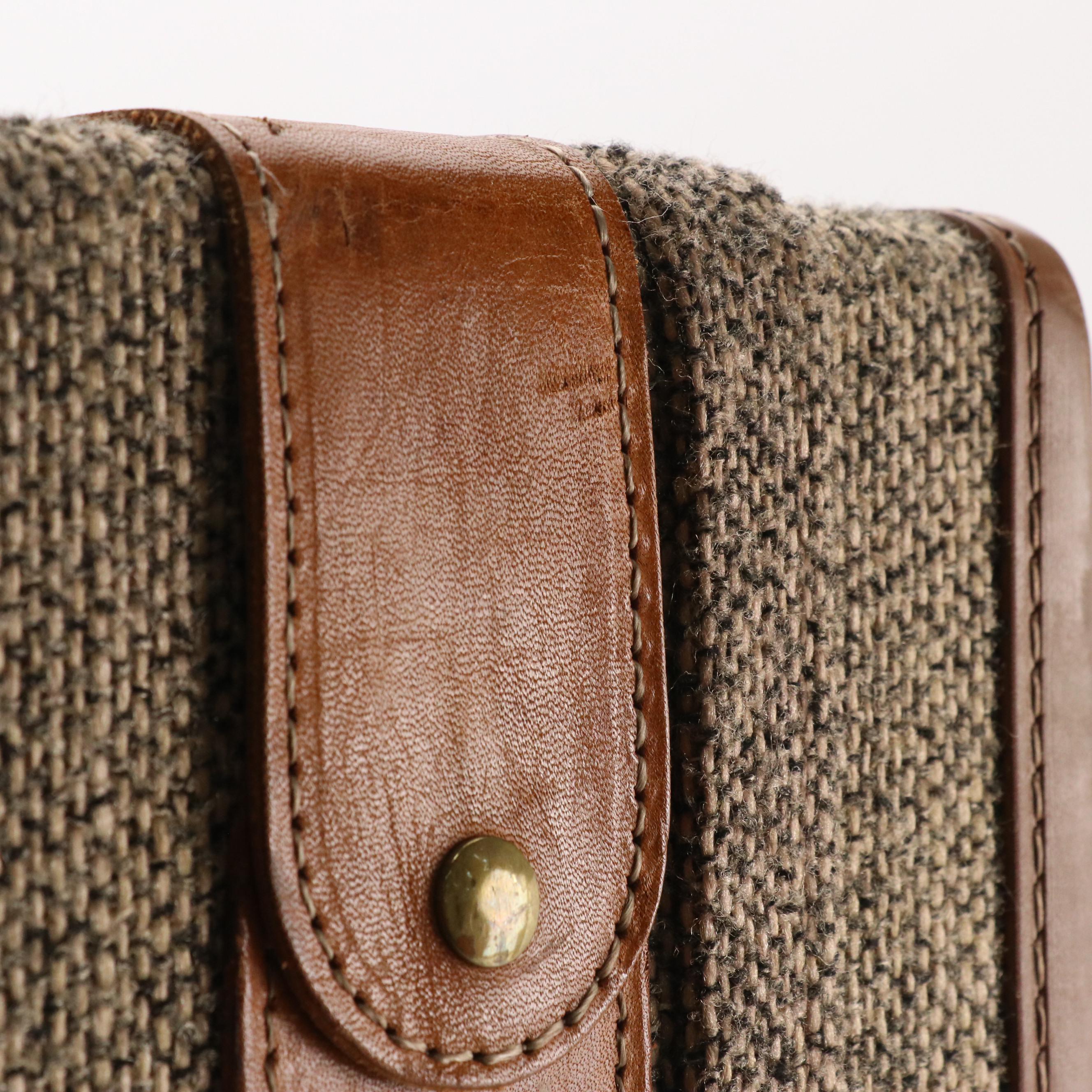 Hartmann Vintage Structured Travel Case in Leather-Trimmed Tweed
