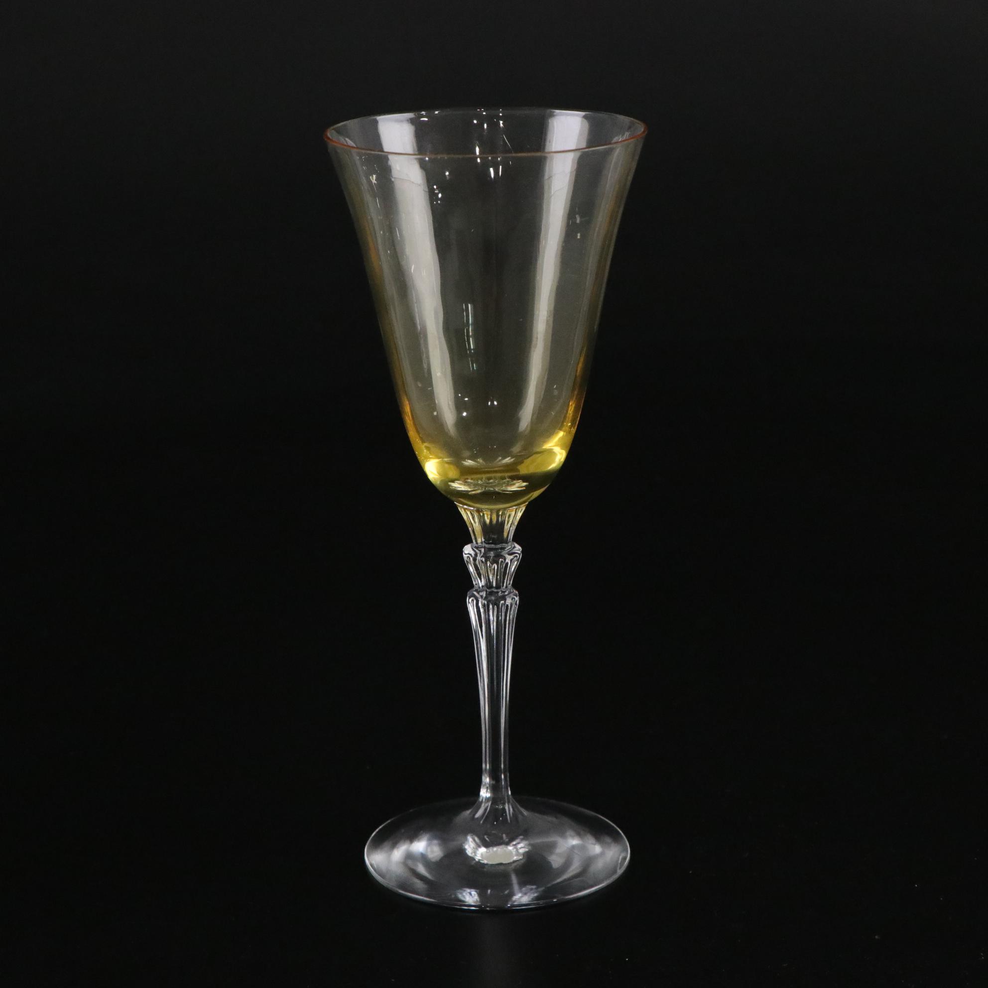 Fostoria Glass Stemware with Topaz Bowls