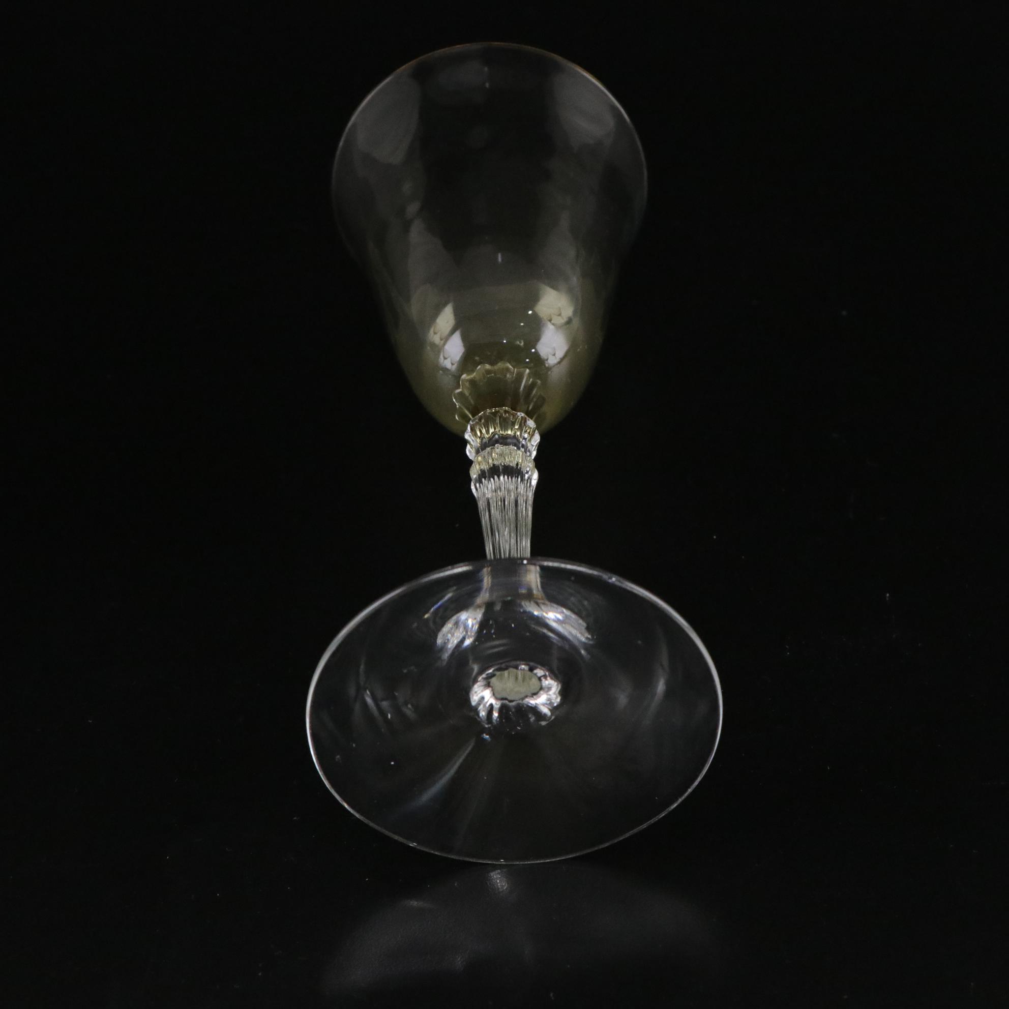 Fostoria Glass Stemware with Topaz Bowls