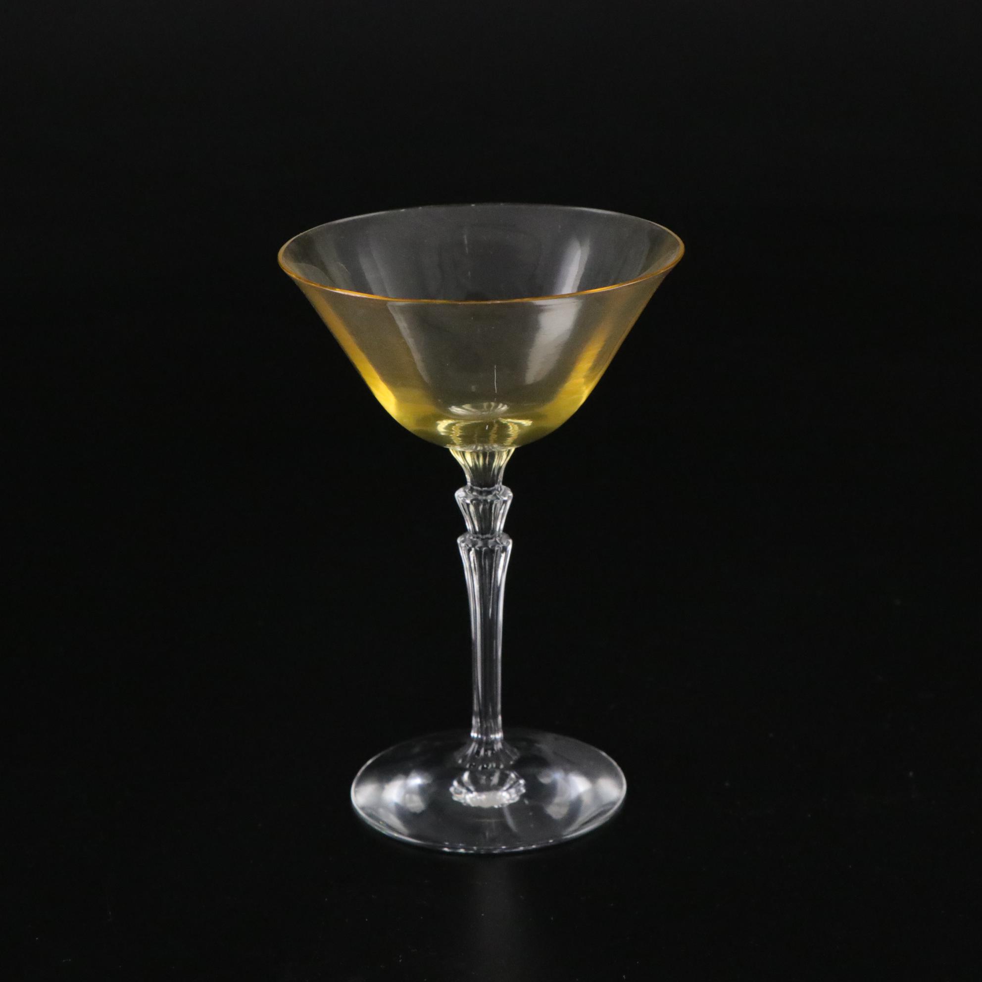 Fostoria Glass Stemware with Topaz Bowls