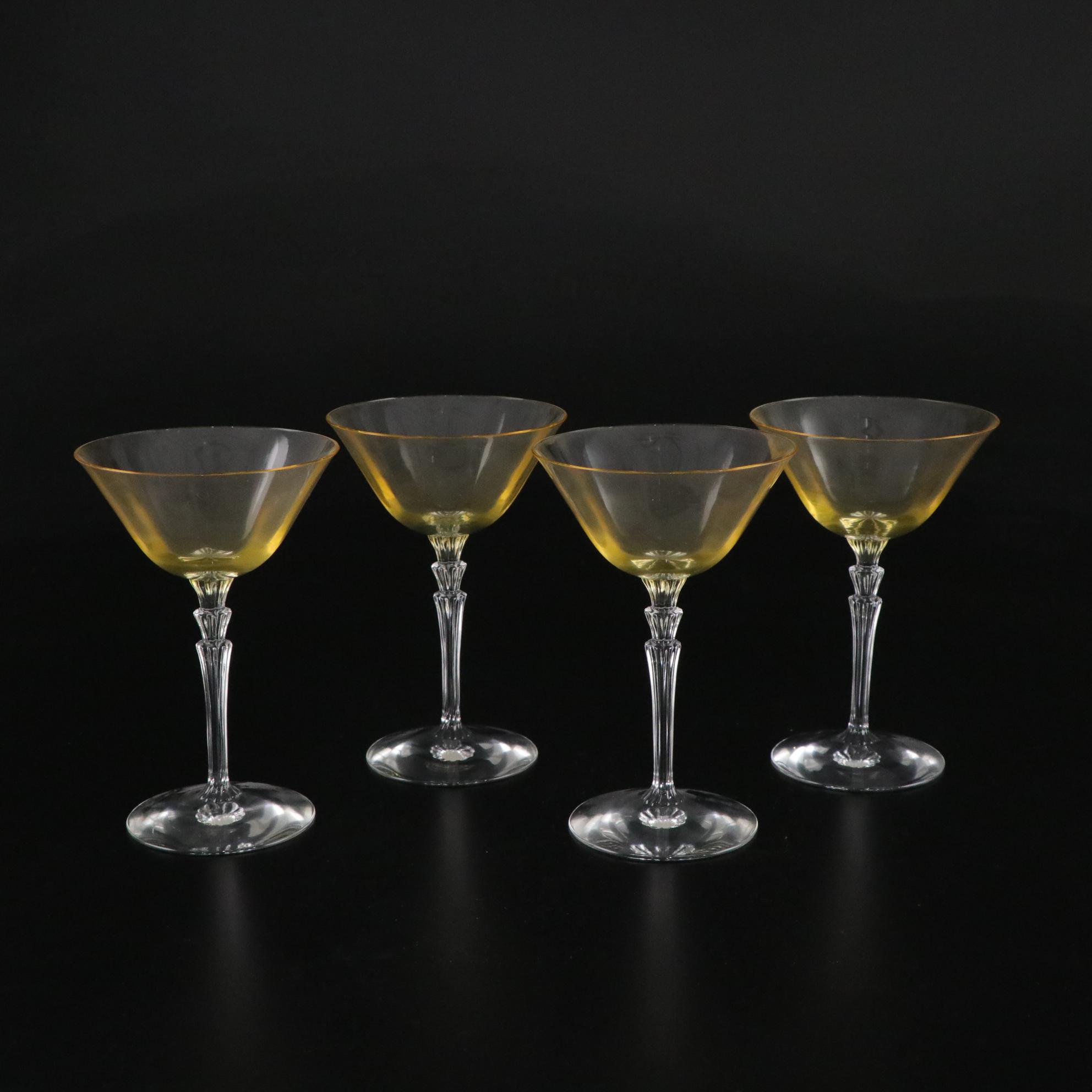 Fostoria Glass Stemware with Topaz Bowls
