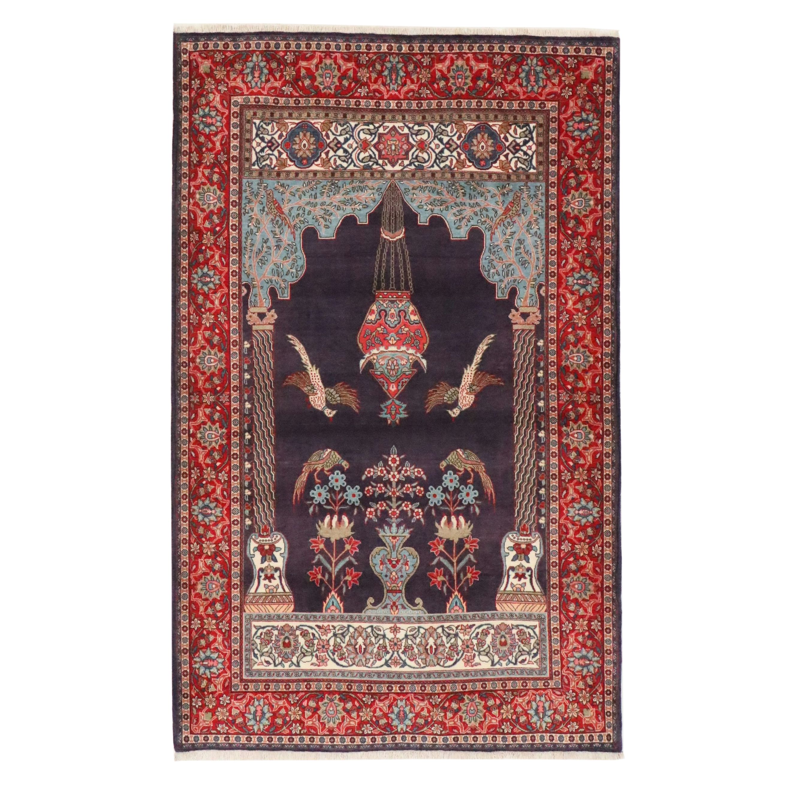 4'2 x 7' Hand-Knotted Turkish Ghiordes Prayer Rug
