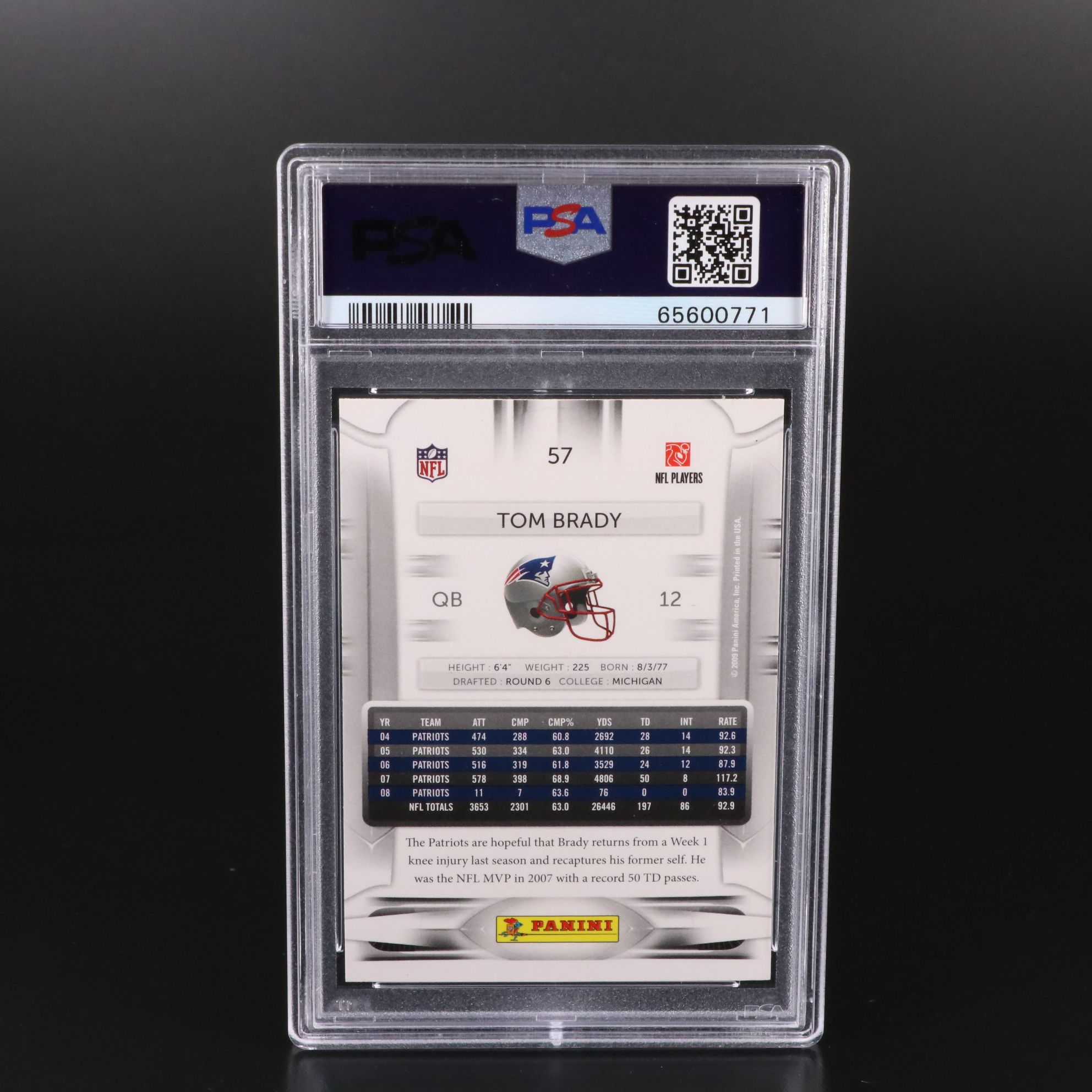 2000 Score Tom Brady Rookie with PSA and SGC Graded Football Cards