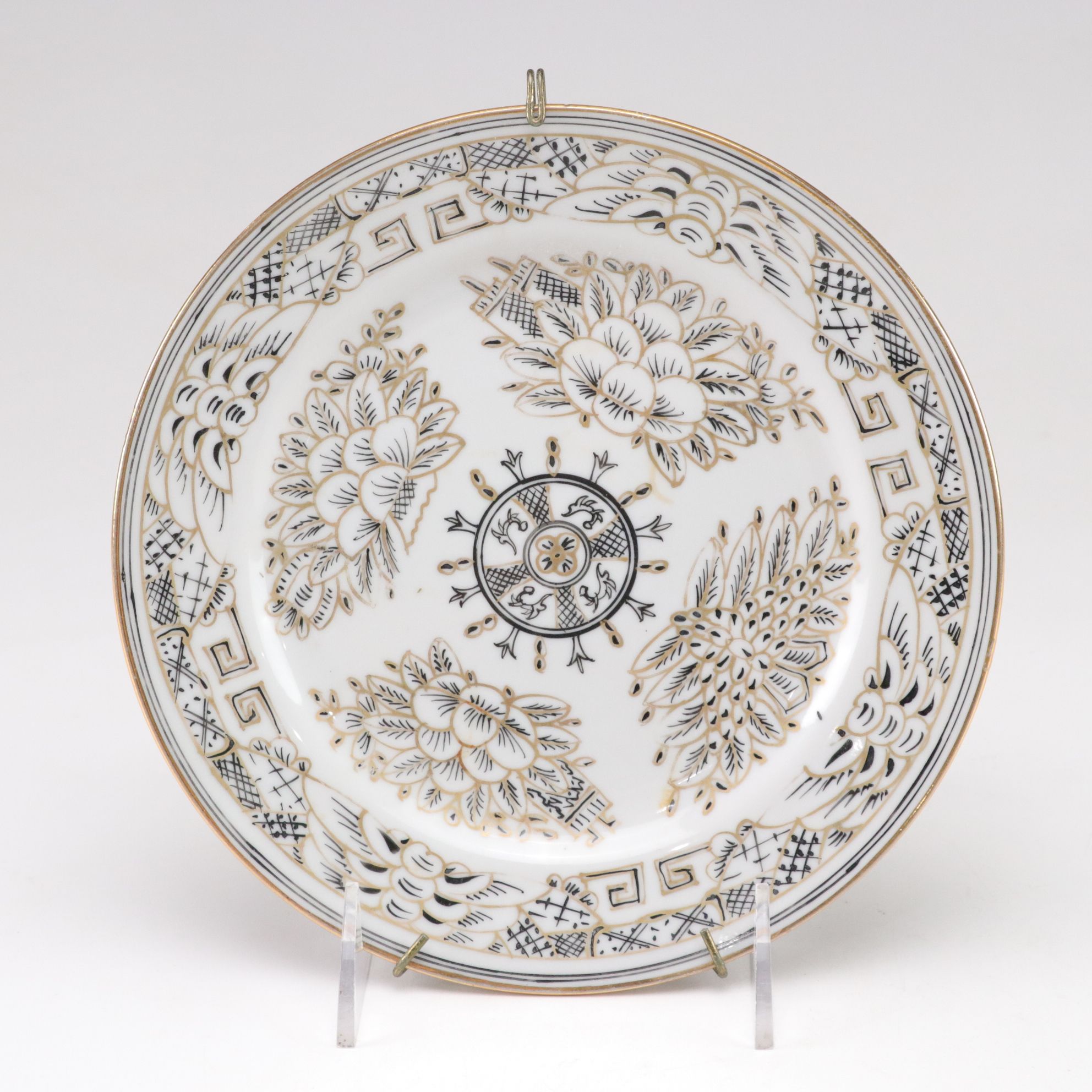 Hand-Painted Lidded Box & Decorative Plate with Hunting Motif