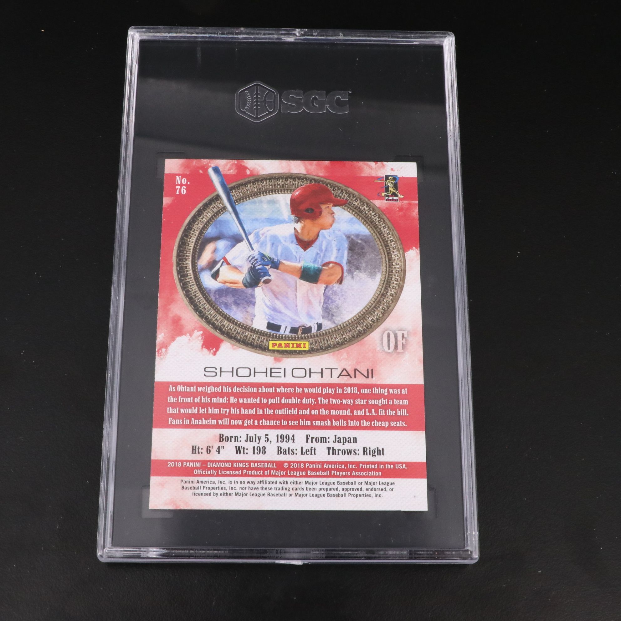 2018 Diamond Kings Shohei Ohtani Rookie Card Graded SGC 9.5 with More