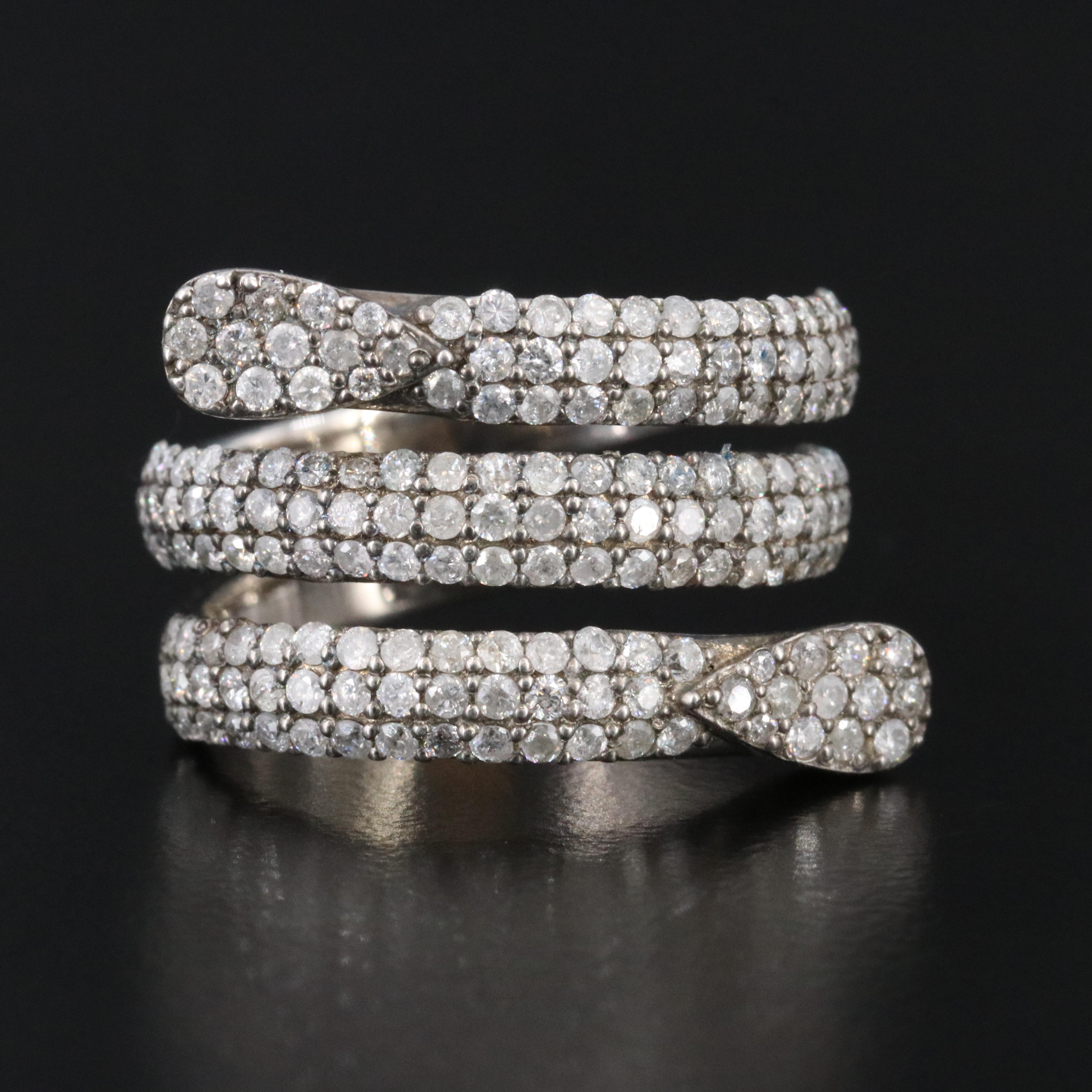 Sheryl Lowe Sterling Pavé Diamond Wrap Ring
