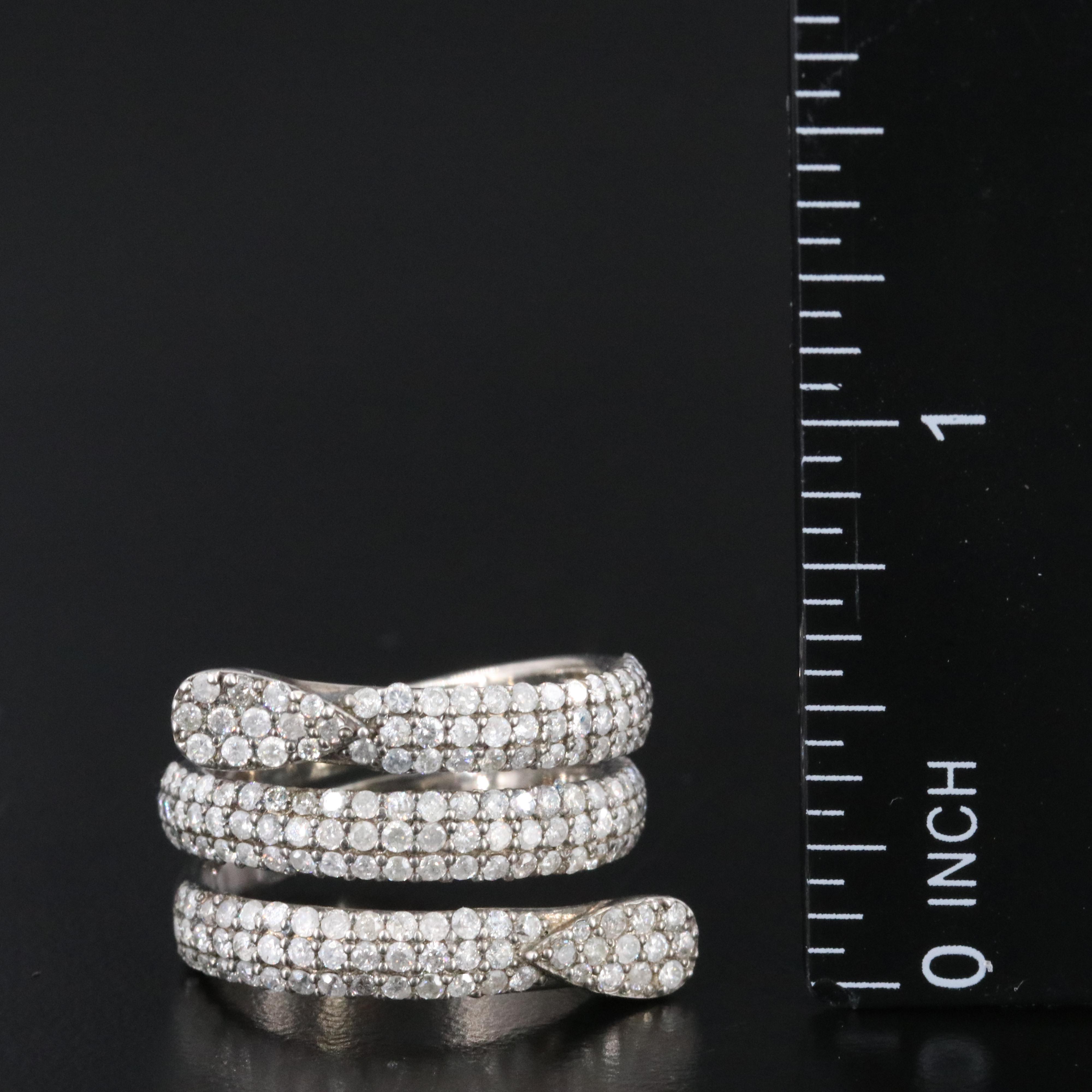 Sheryl Lowe Sterling Pavé Diamond Wrap Ring