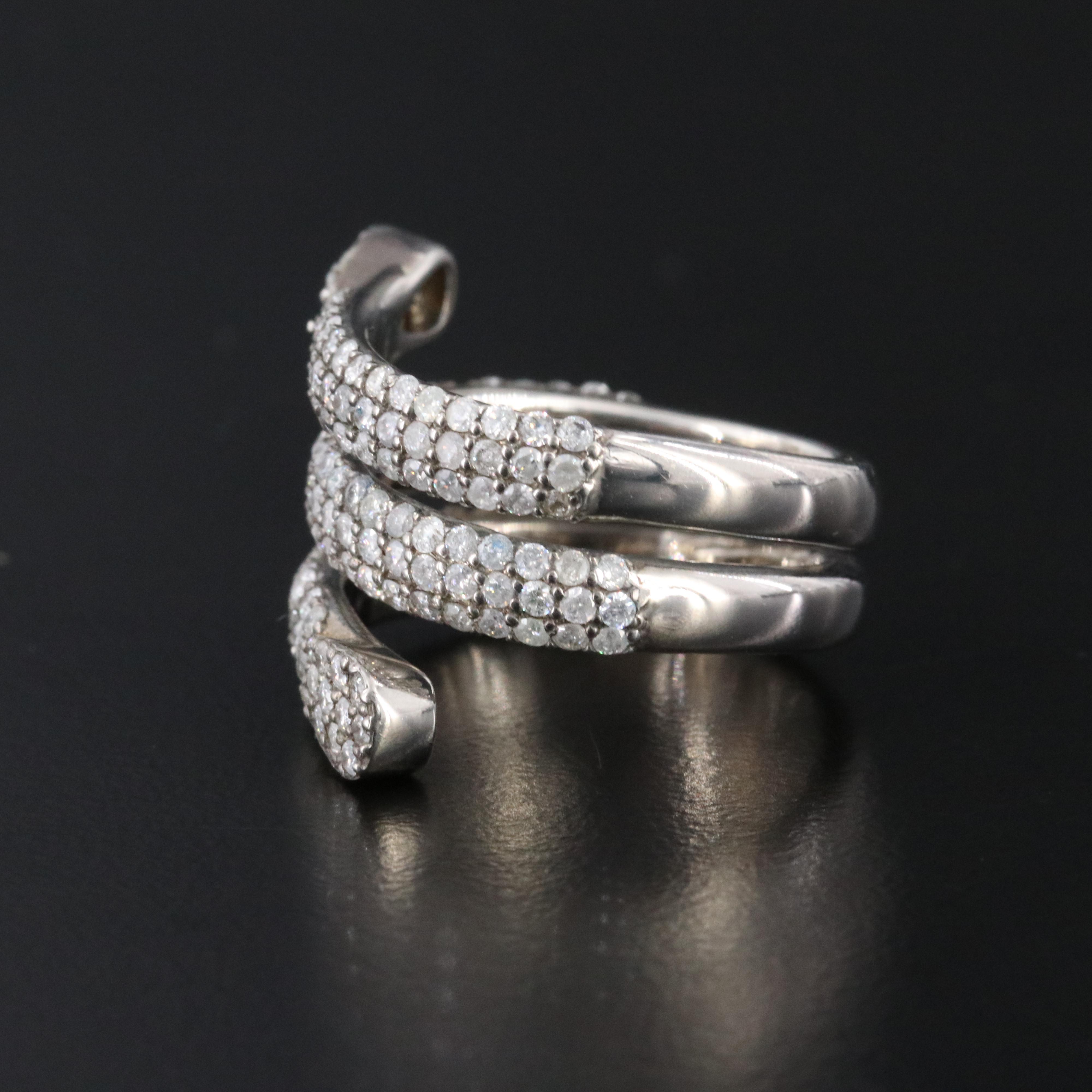 Sheryl Lowe Sterling Pavé Diamond Wrap Ring