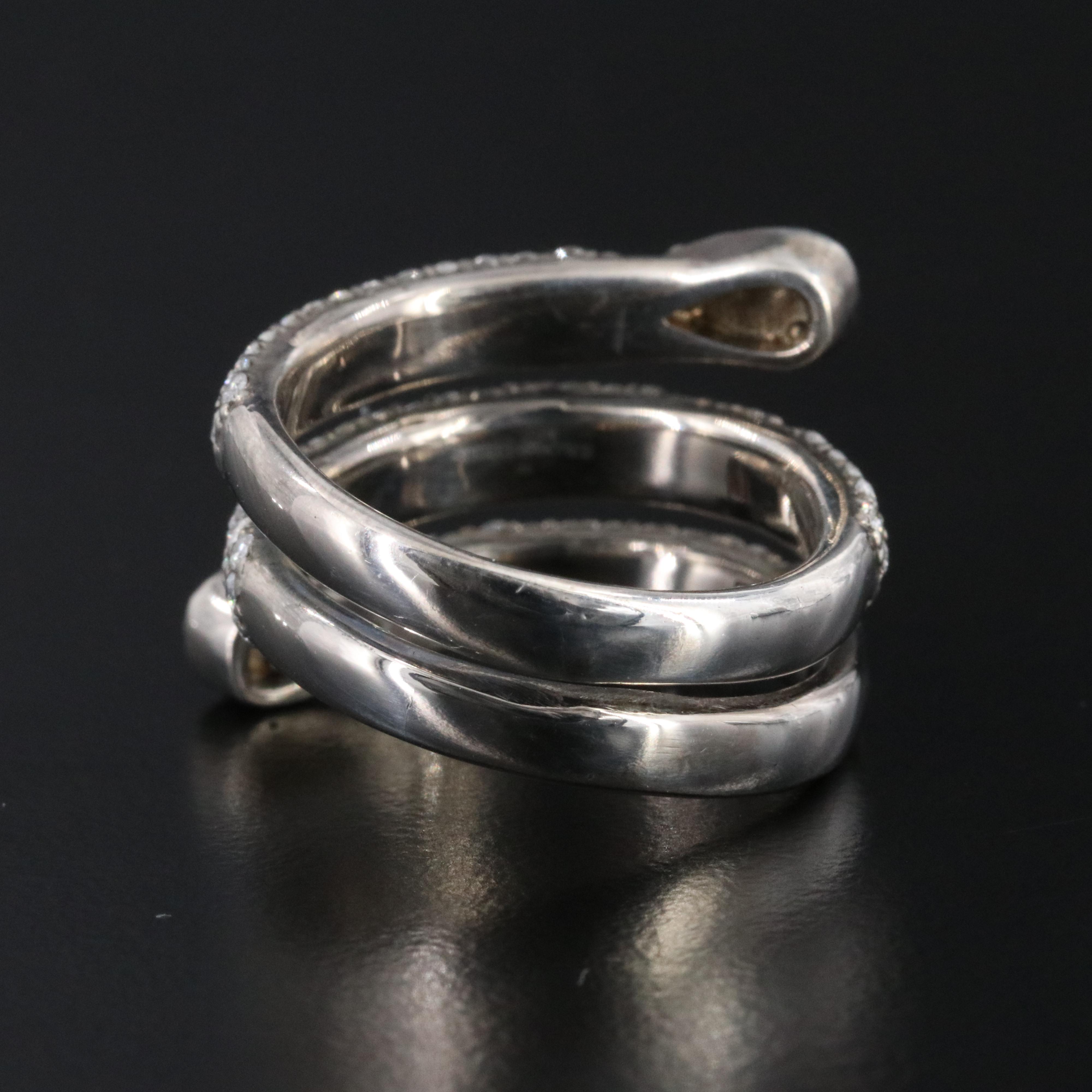 Sheryl Lowe Sterling Pavé Diamond Wrap Ring