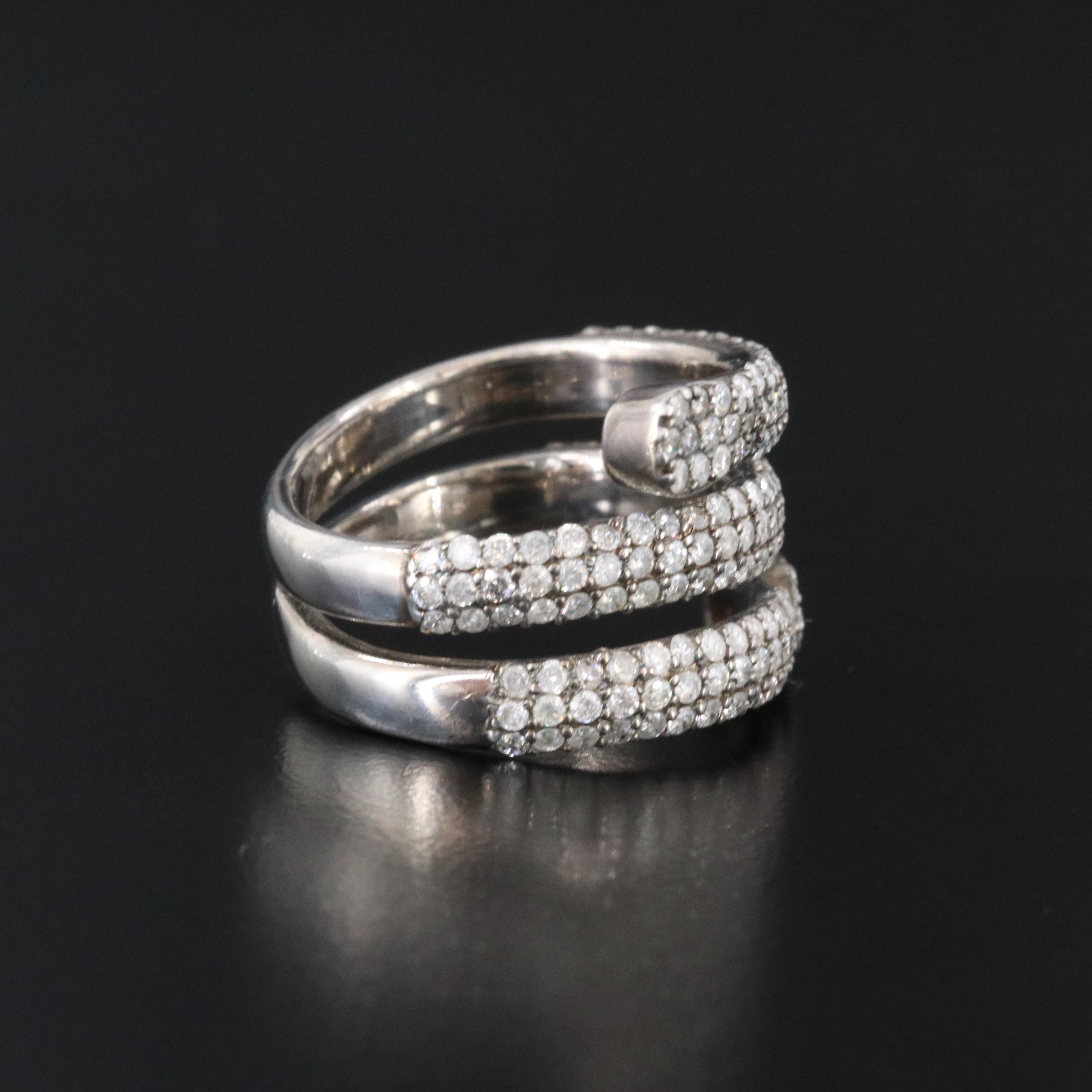 Sheryl Lowe Sterling Pavé Diamond Wrap Ring