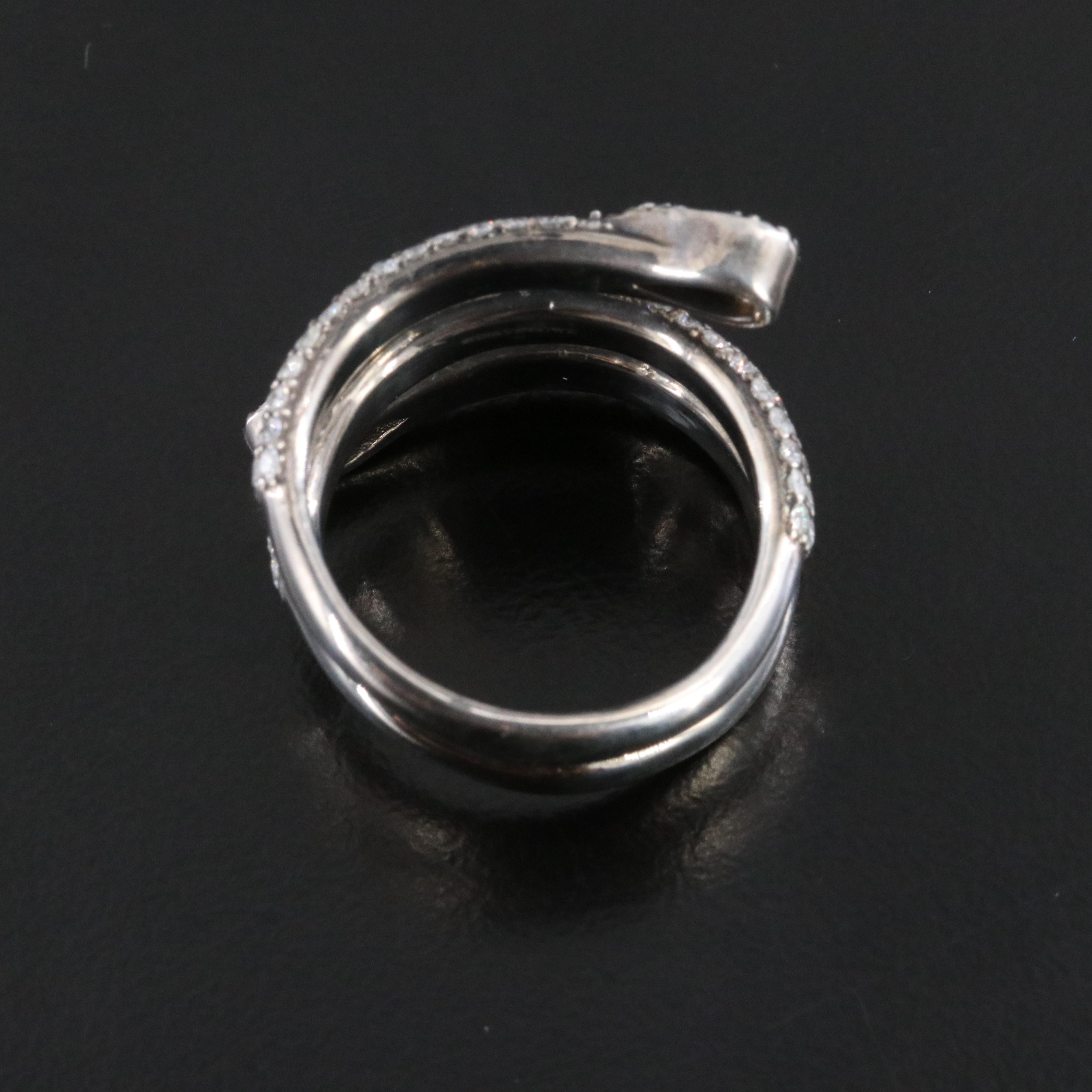 Sheryl Lowe Sterling Pavé Diamond Wrap Ring