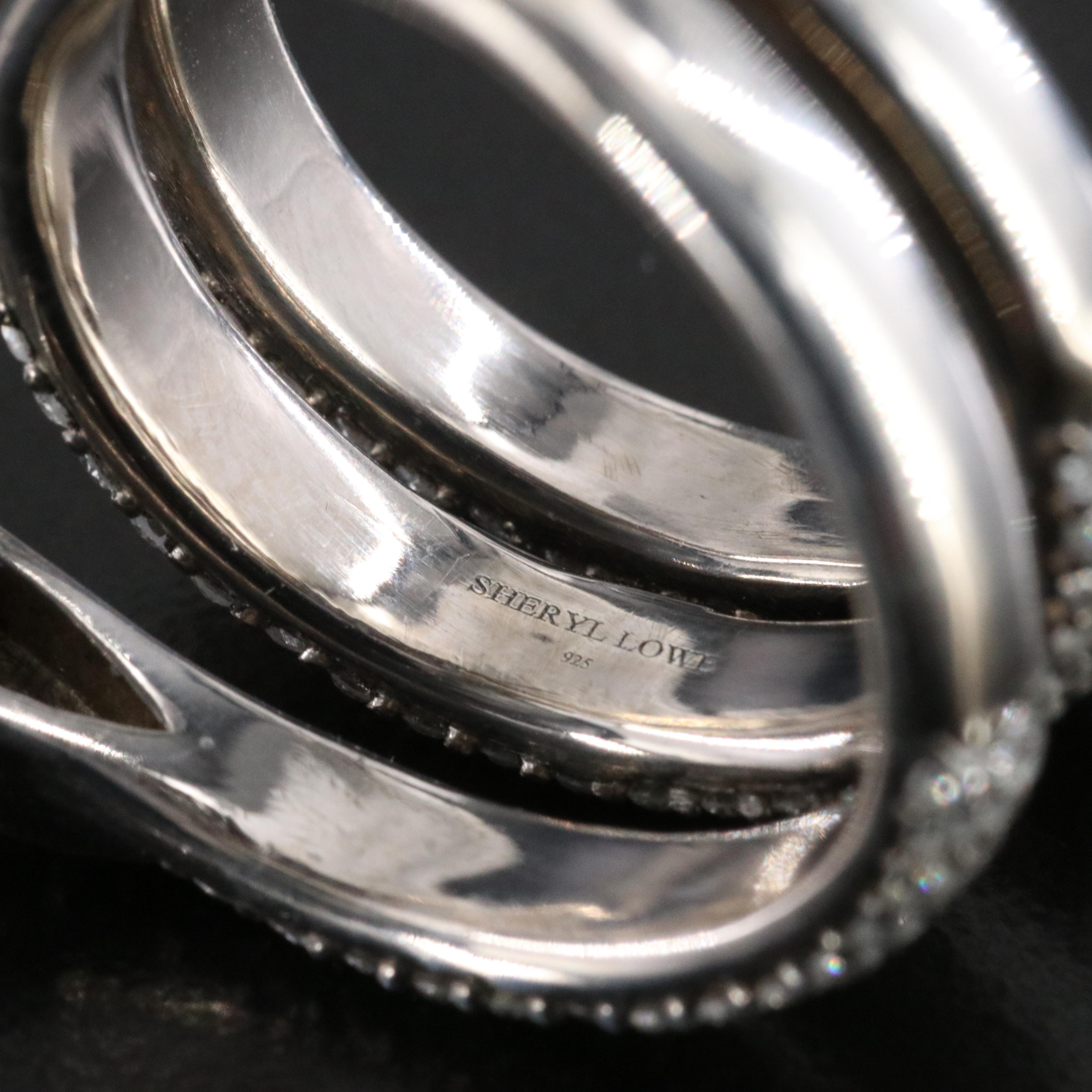 Sheryl Lowe Sterling Pavé Diamond Wrap Ring