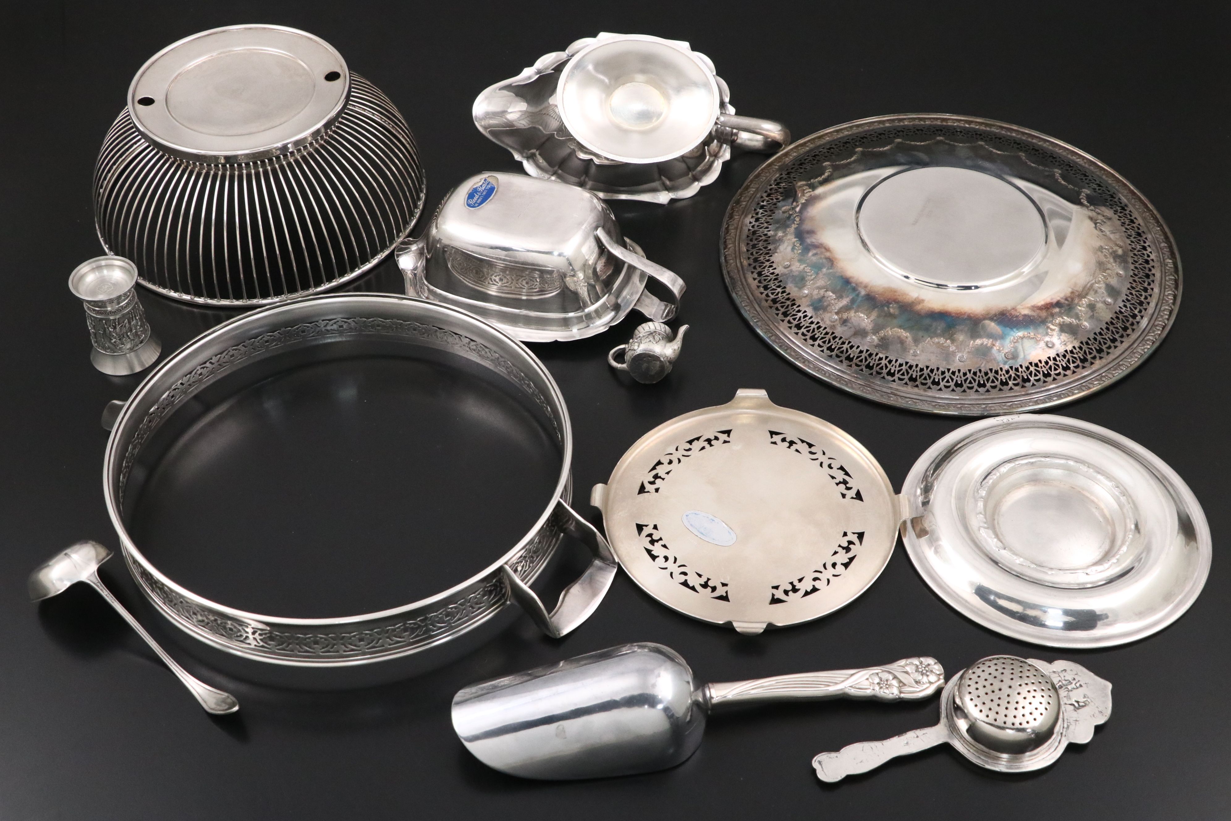 Towle "Mary Chilton" Sterling Silver Ladle and Other Silver Plate Serving Pieces