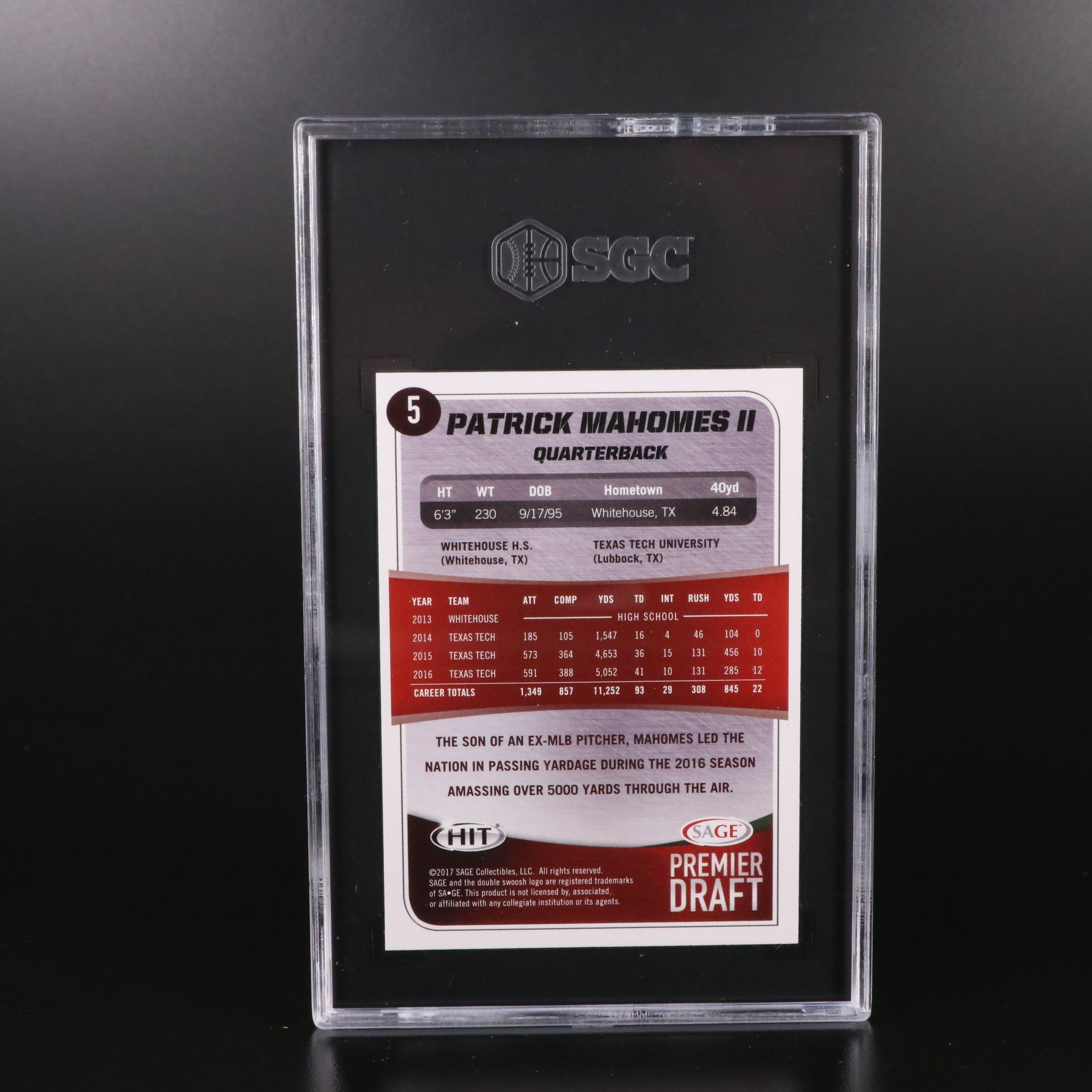 Patrick Mahomes and Travis Kelce Graded Rookie Year Football Cards