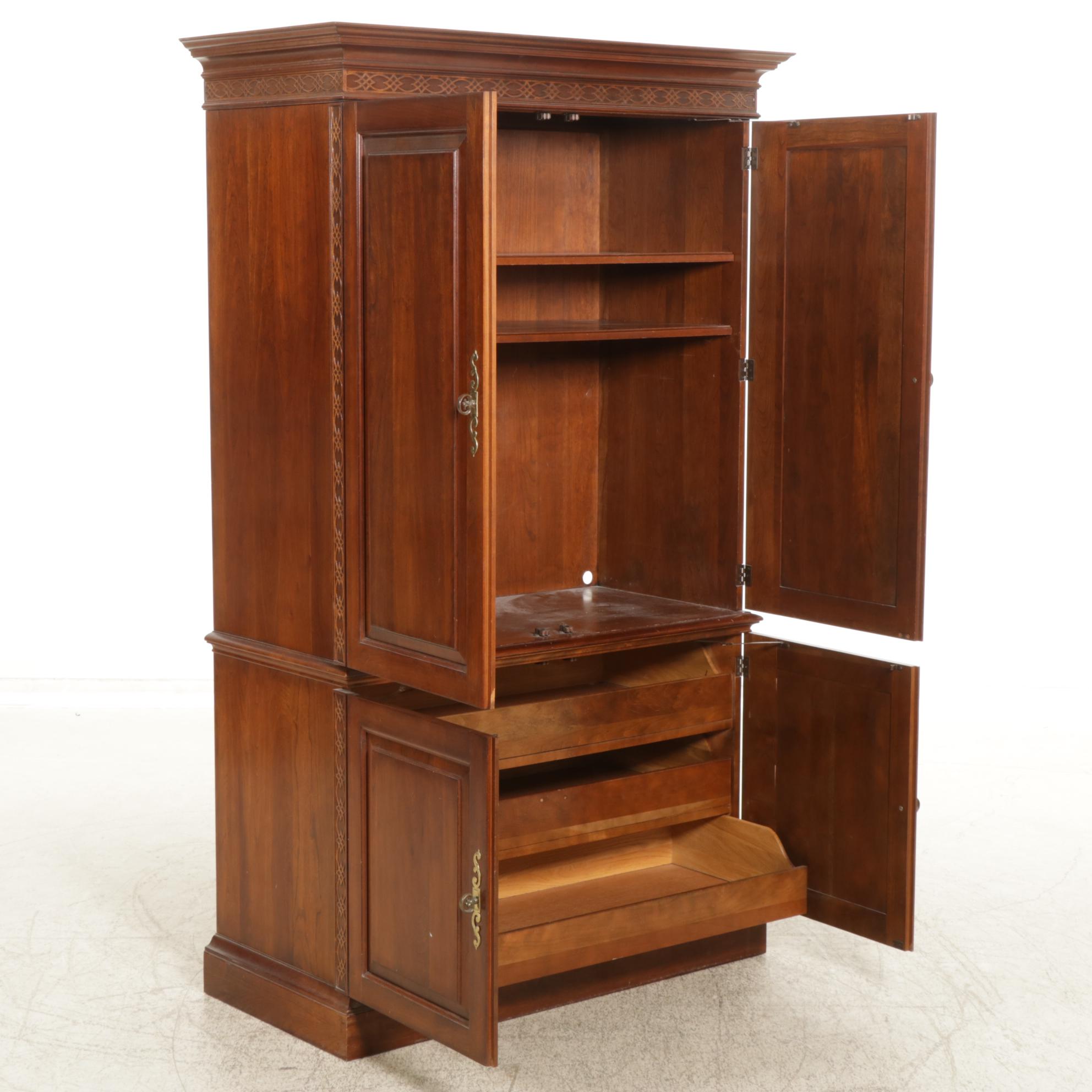 Pennsylvania House Chippendale Style Cherry Armoire, Late 20th Century