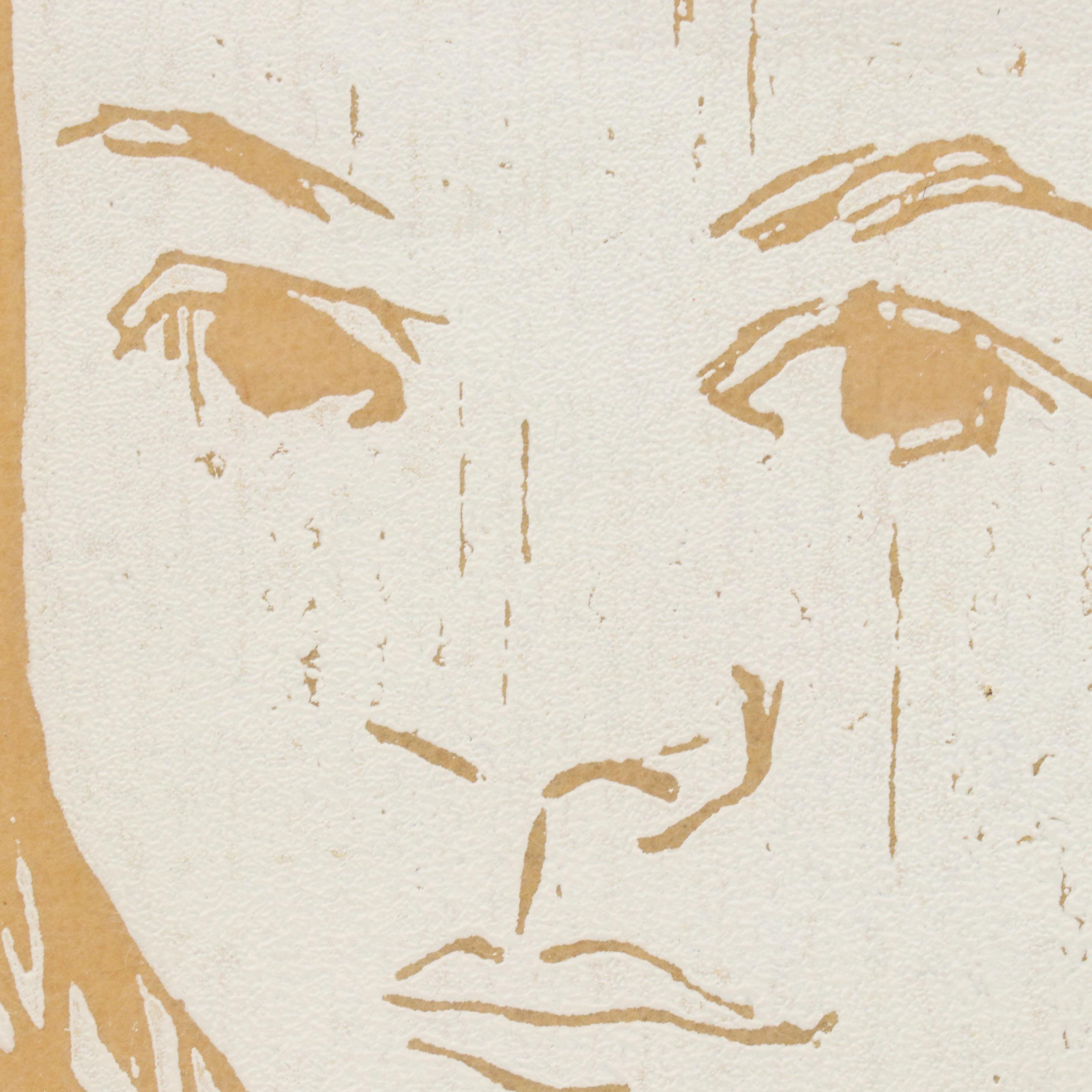 Attributed to Alice Kershaw Kasdin Woodcut Portrait "Little Girl," 1979