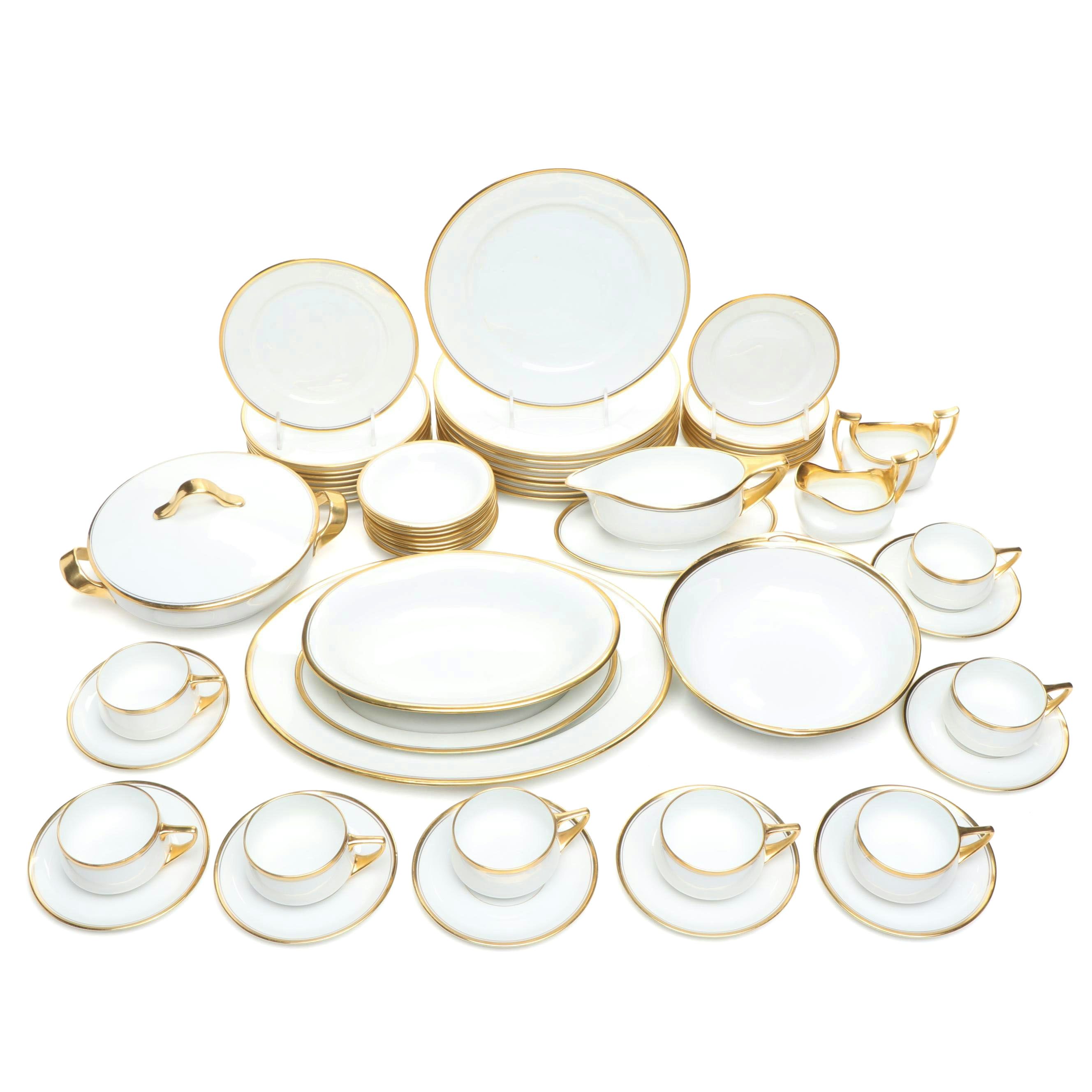 Rosenthal and Other Gilt Rimmed Porcelain Dinnerware and Serving Pieces