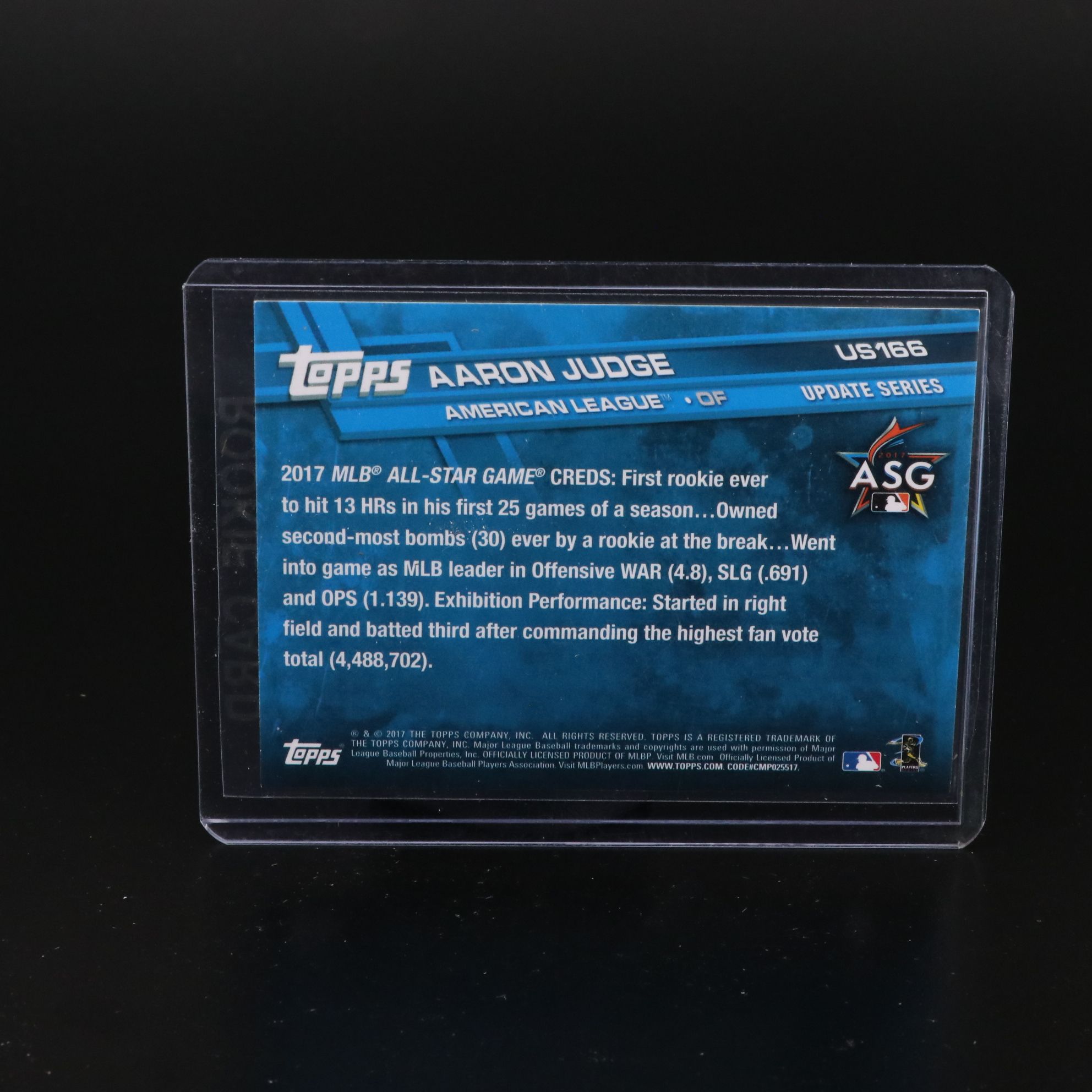 2017 Topps Heritage Aaron Judge Rookie Performers Card Graded PSA 9 with More