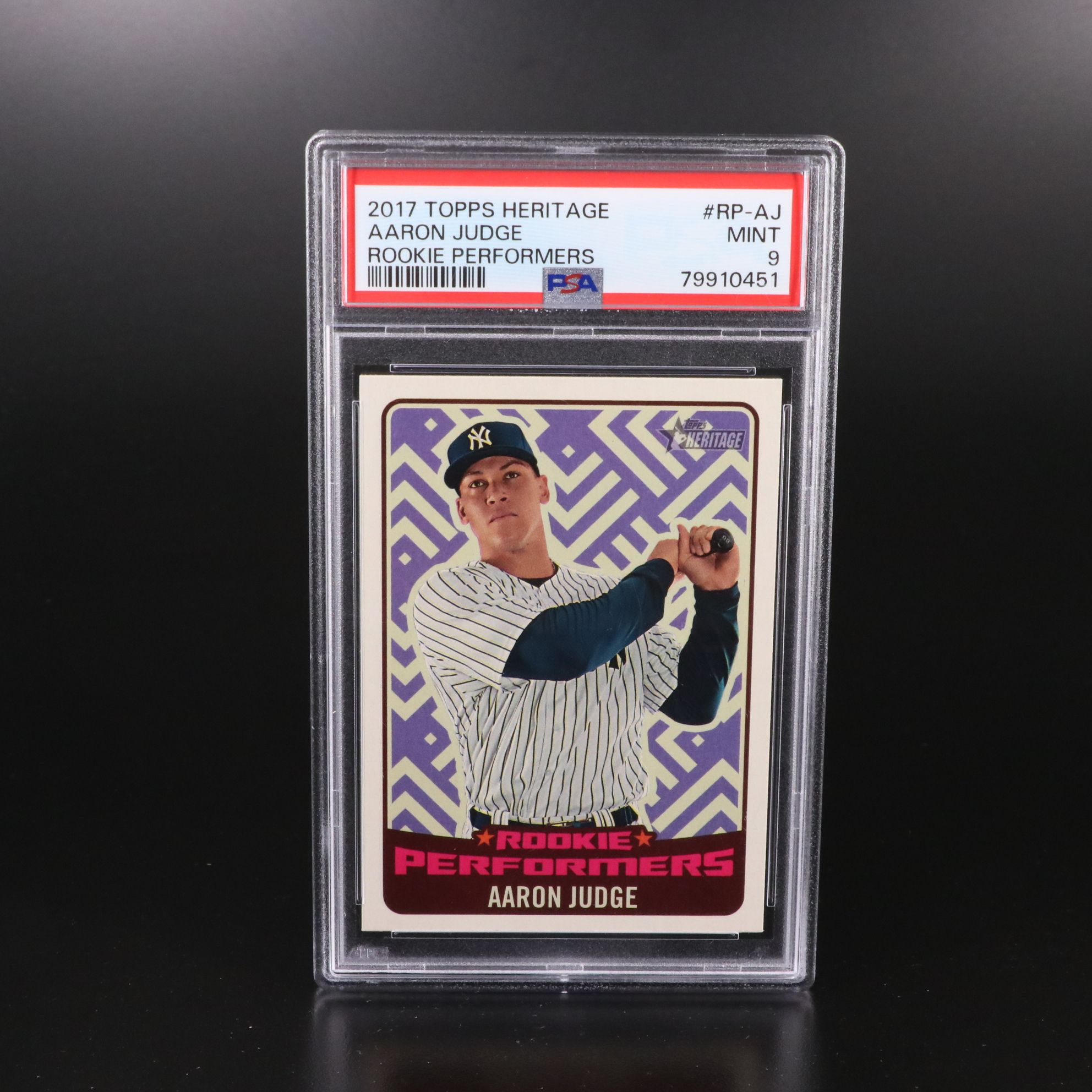 2017 Topps Heritage Aaron Judge Rookie Performers Card Graded PSA 9 with More
