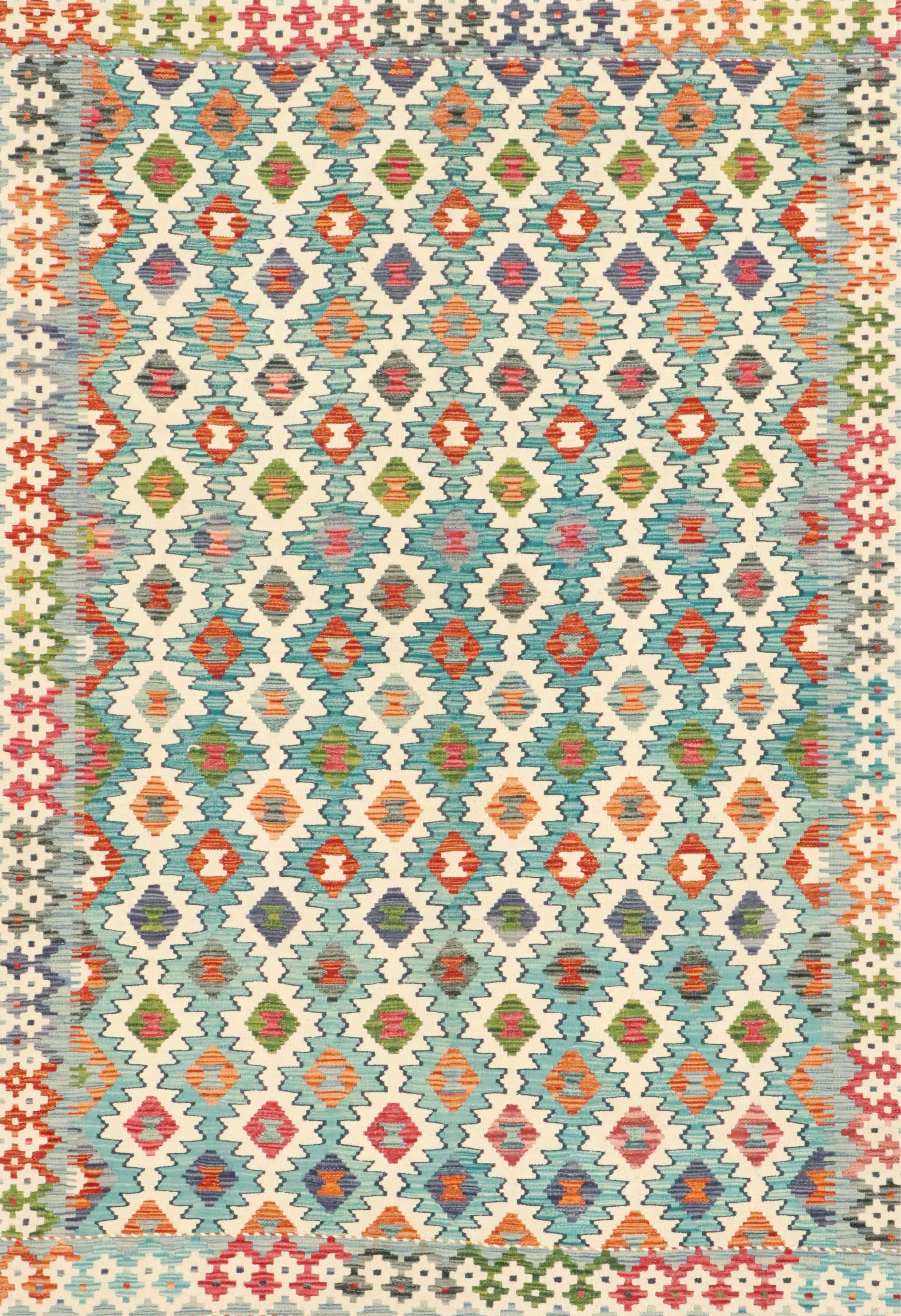 5'7 x 8'4 Handwoven Afghan Kilim Area Rug