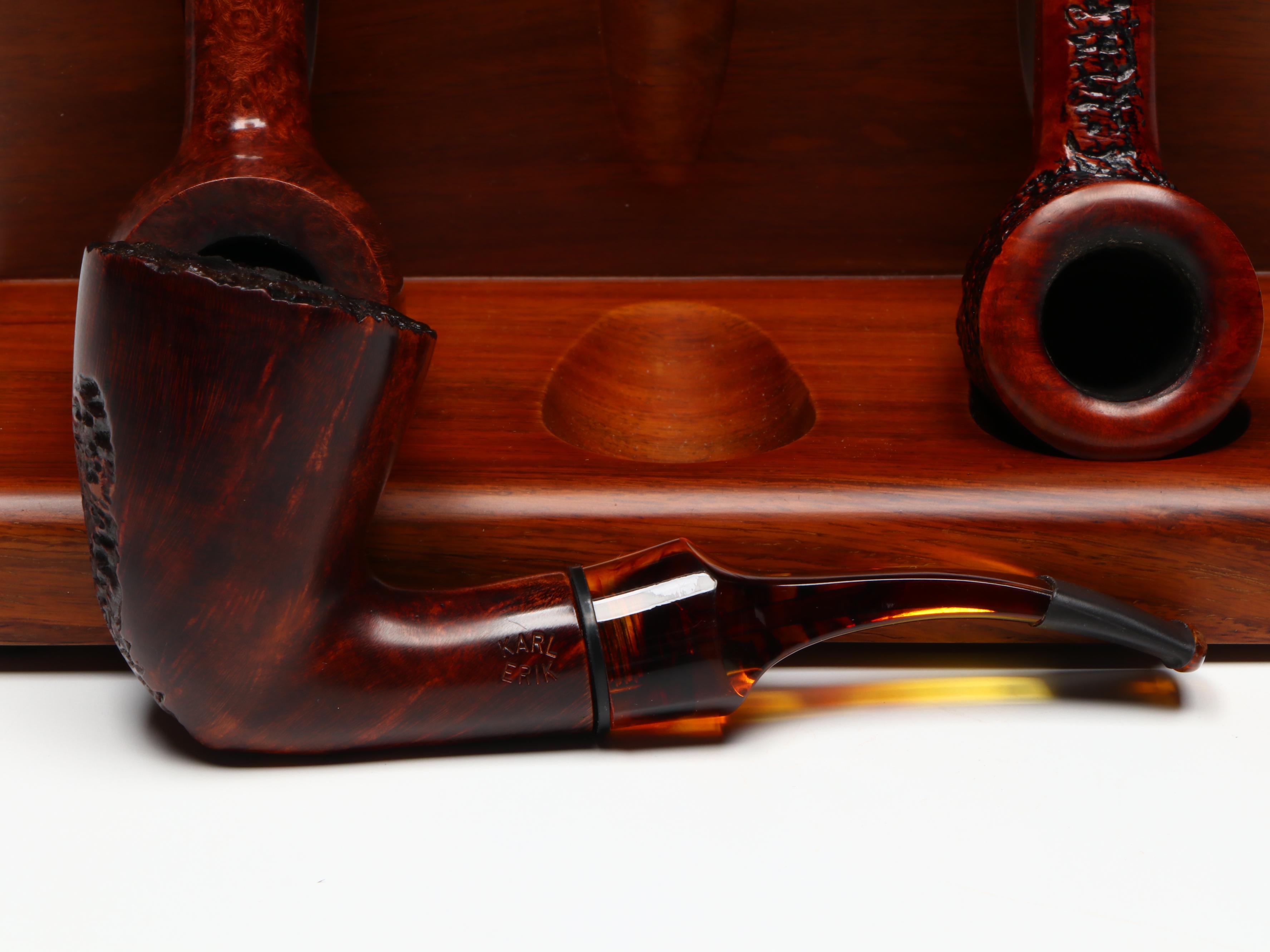 Ascorti, Claudio Cavicchi  and Karl Erick Briar Tobacco Pipes with Stand