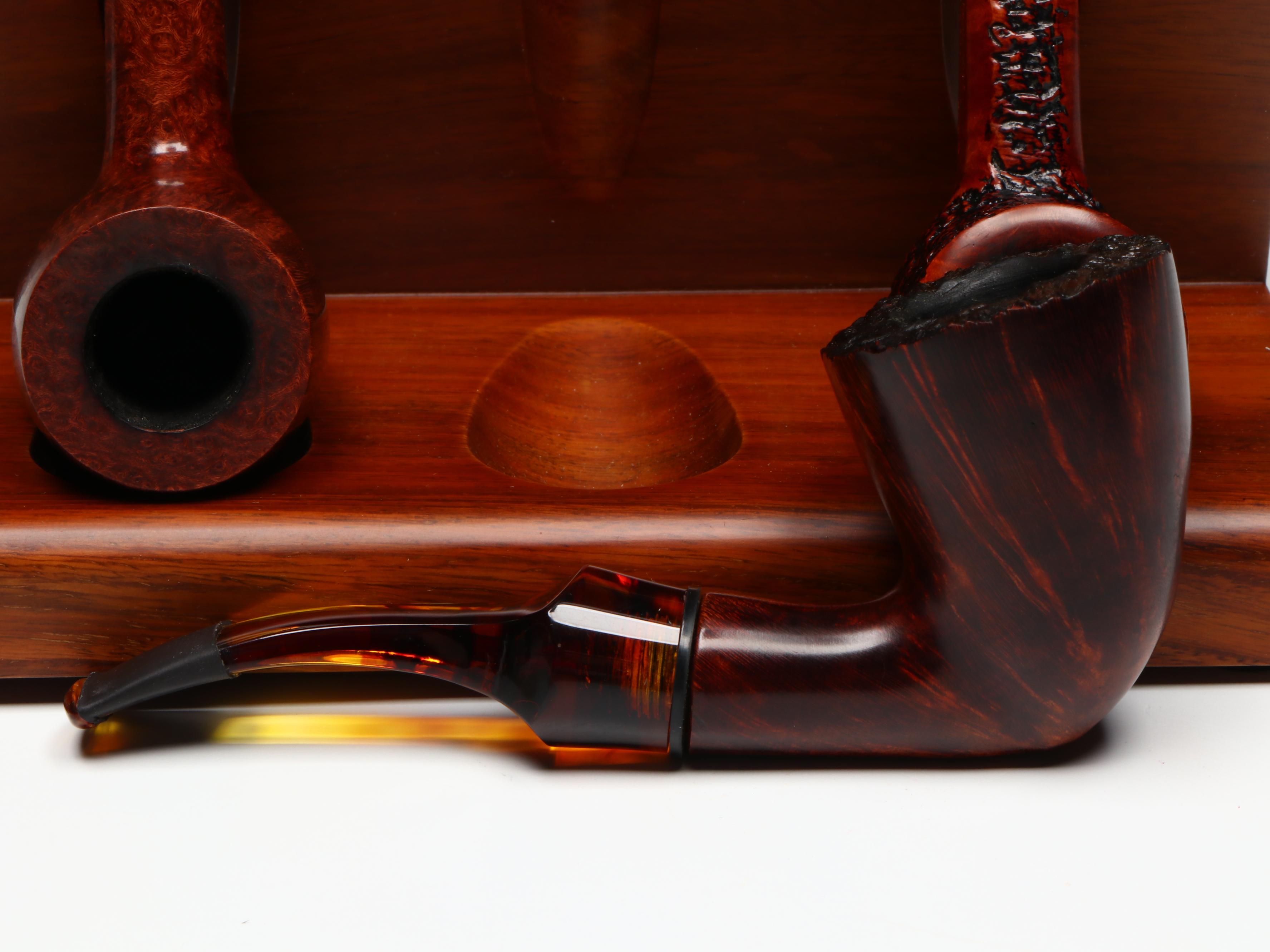 Ascorti, Claudio Cavicchi  and Karl Erick Briar Tobacco Pipes with Stand