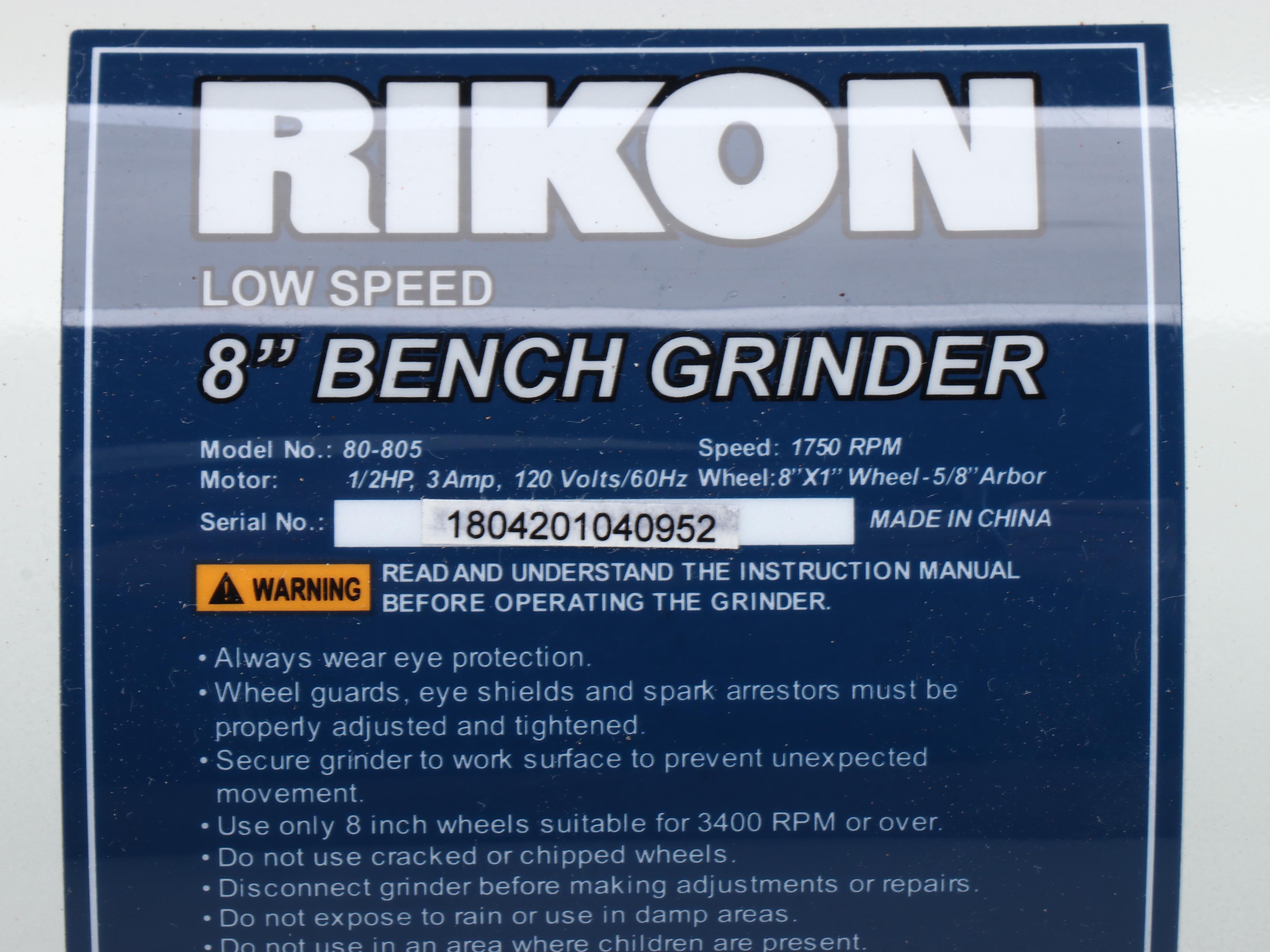 Rikon Low Speed Dual Bench Grinder with Accessories