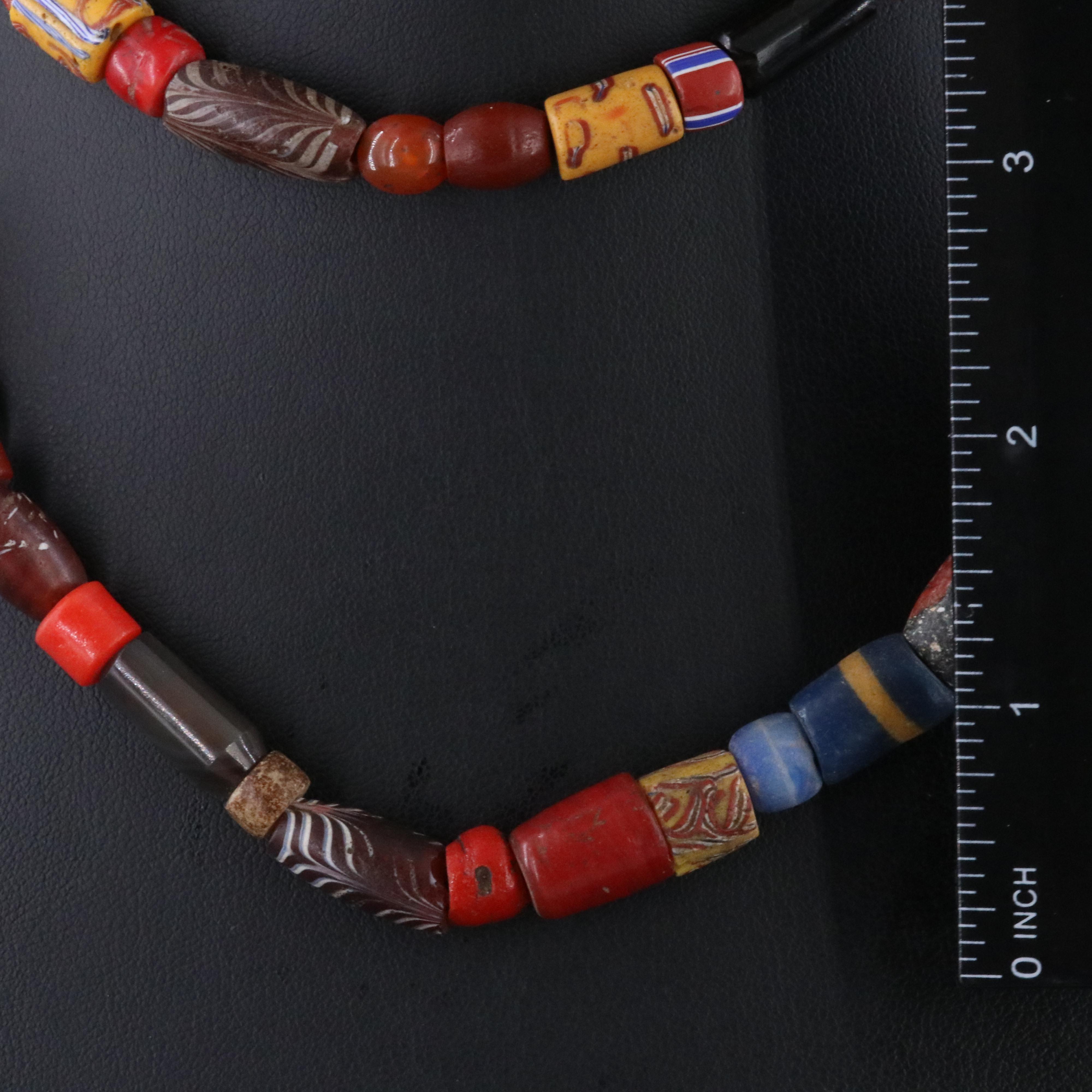 Sheryl Lowe Sterling Trade Bead and Gemstone Necklace with Pavé Diamond Accents