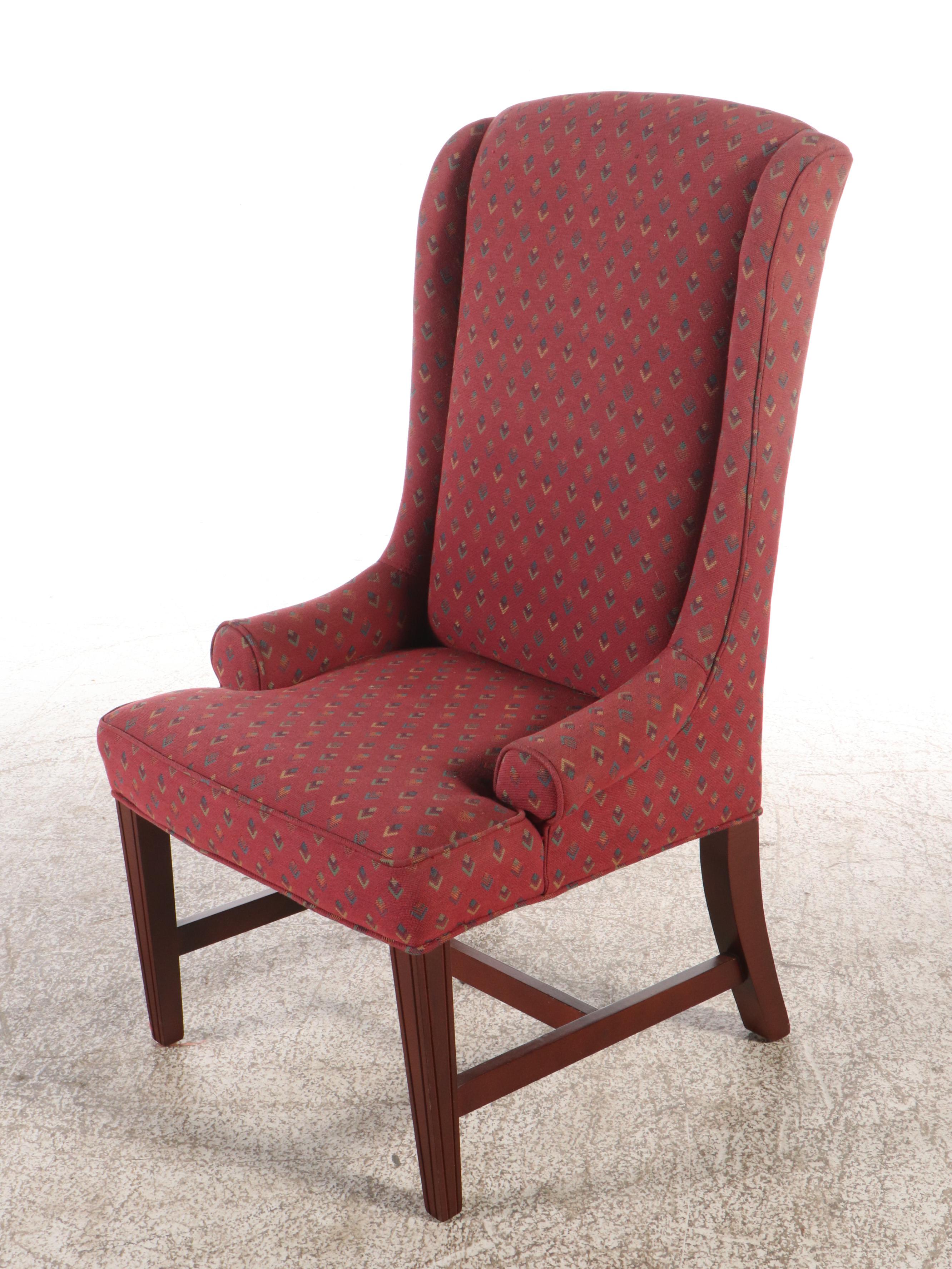 Set of Four Johnston Benchworks Federal Style Narrow Wingback Chairs