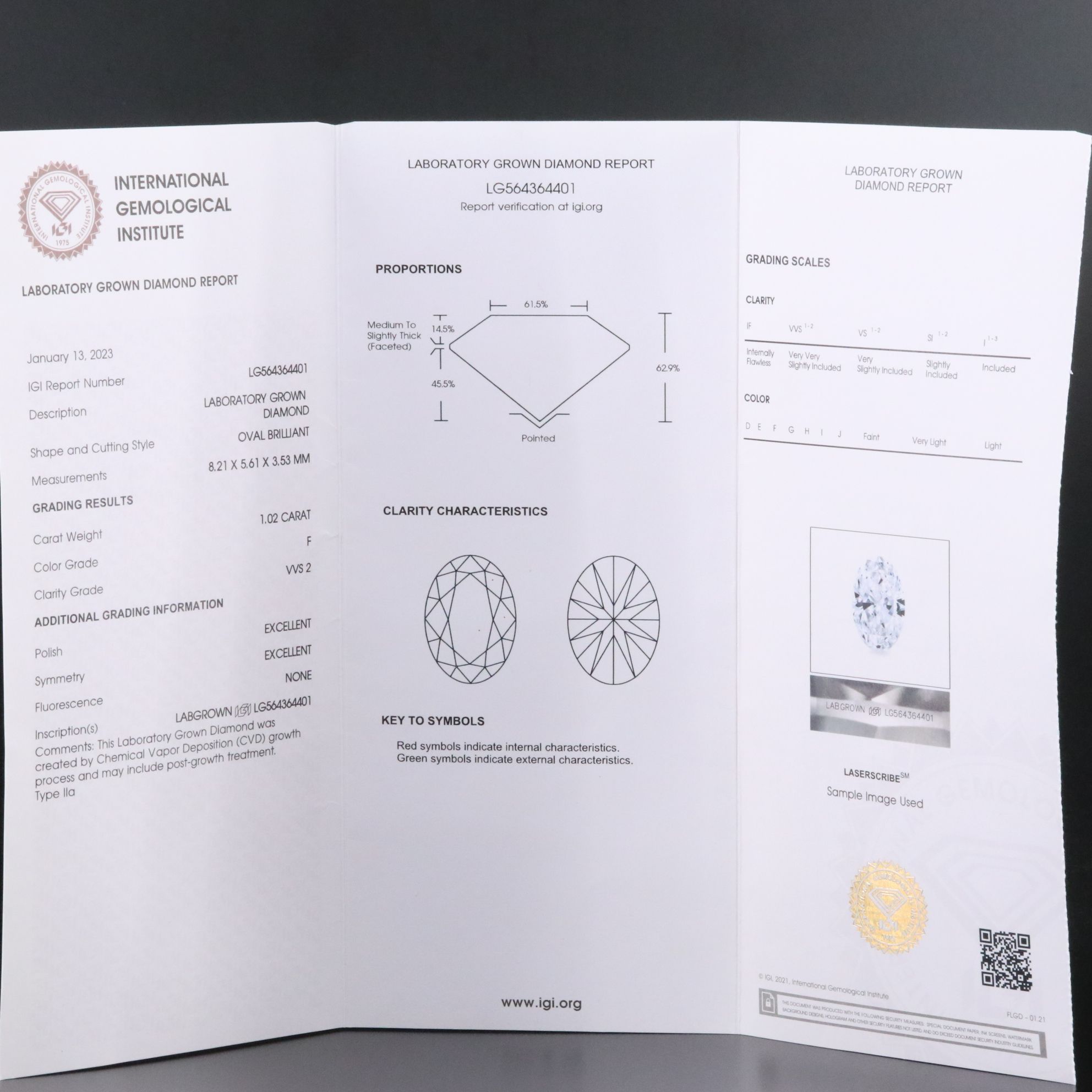Platinum 1.35  CTW Lab Grown Diamond Ring with IGI Report