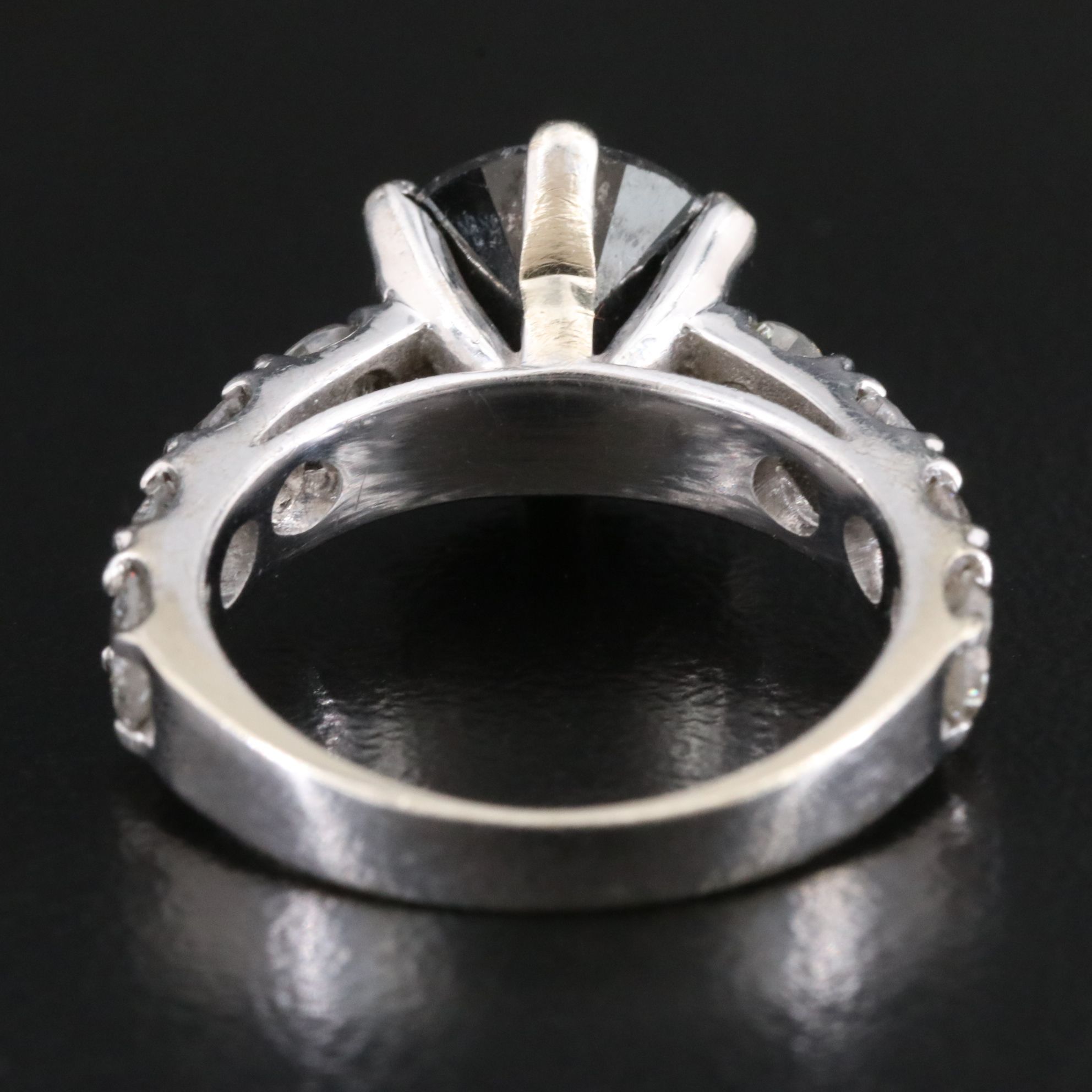 14K 3.95 CTW Diamond Ring with Fancy Black Center