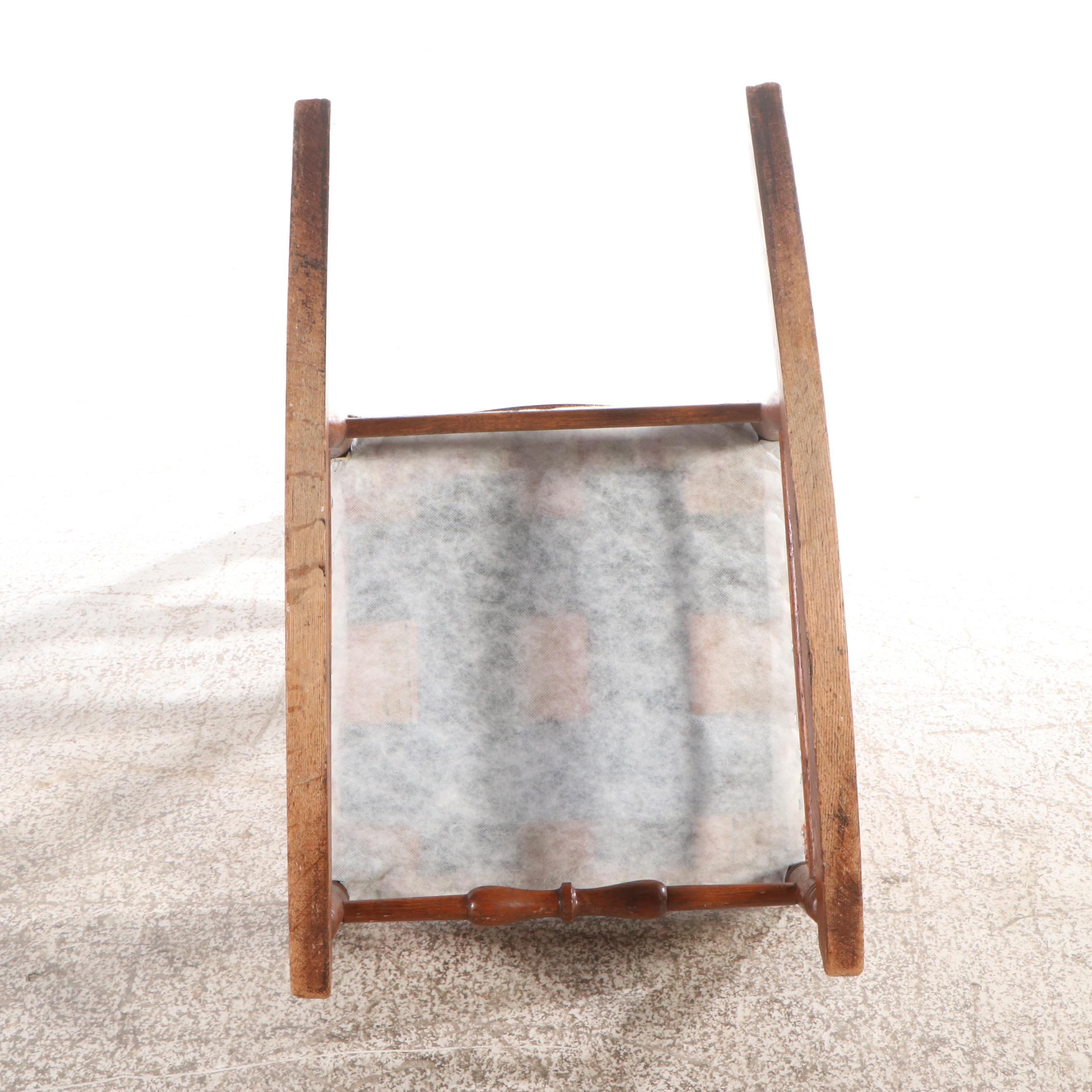 Late Victorian Ladder Back Walnut Rocking Chair