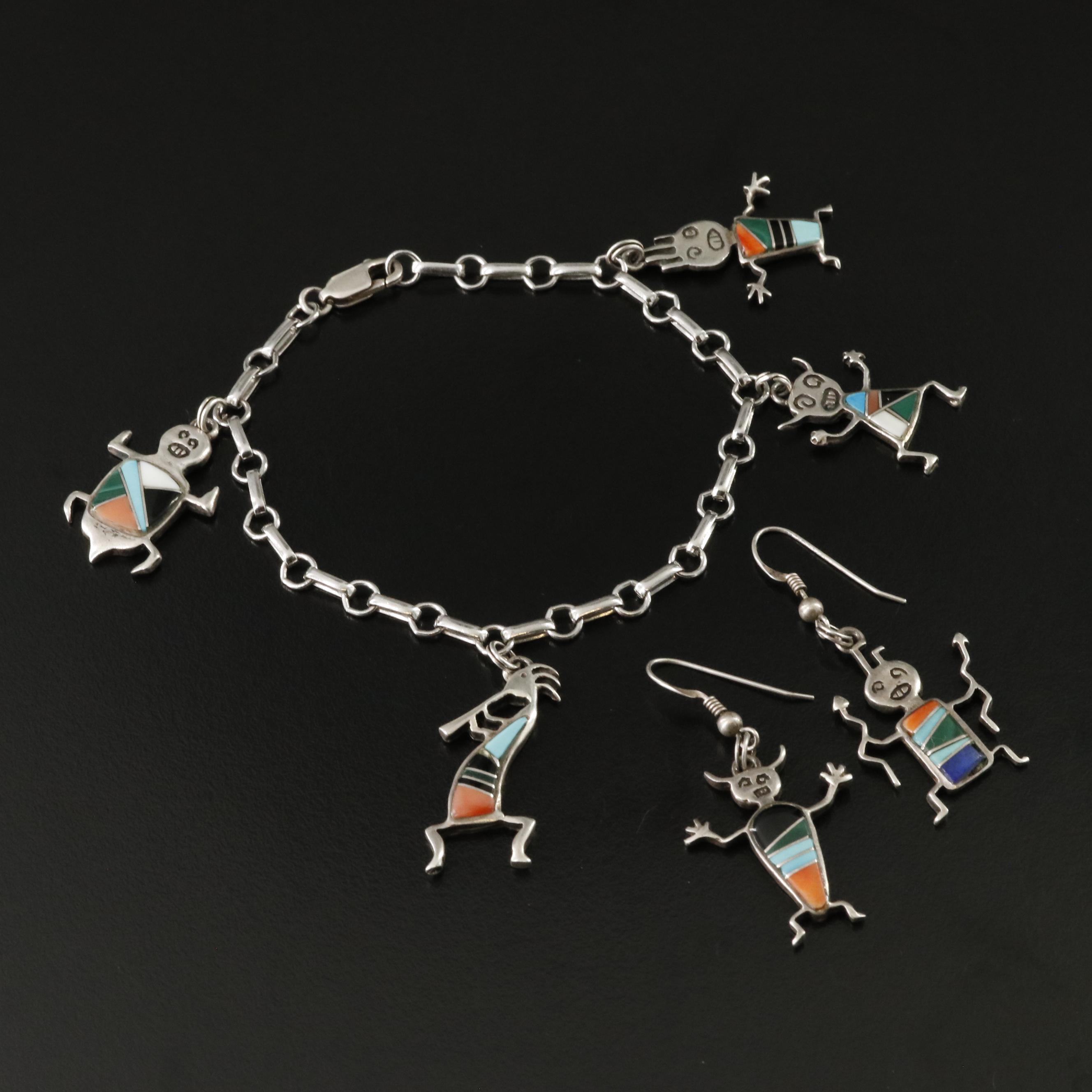 B.G. Mudd & Co. “Rock Kritters” Sterling Gemstone Bracelet & Earrings