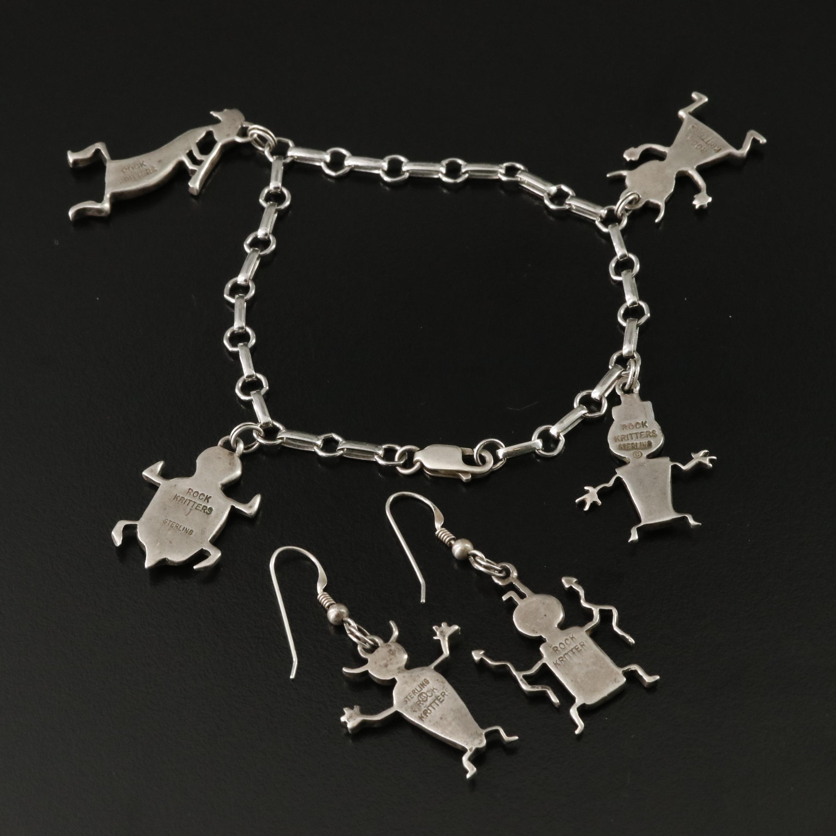 B.G. Mudd & Co. “Rock Kritters” Sterling Gemstone Bracelet & Earrings