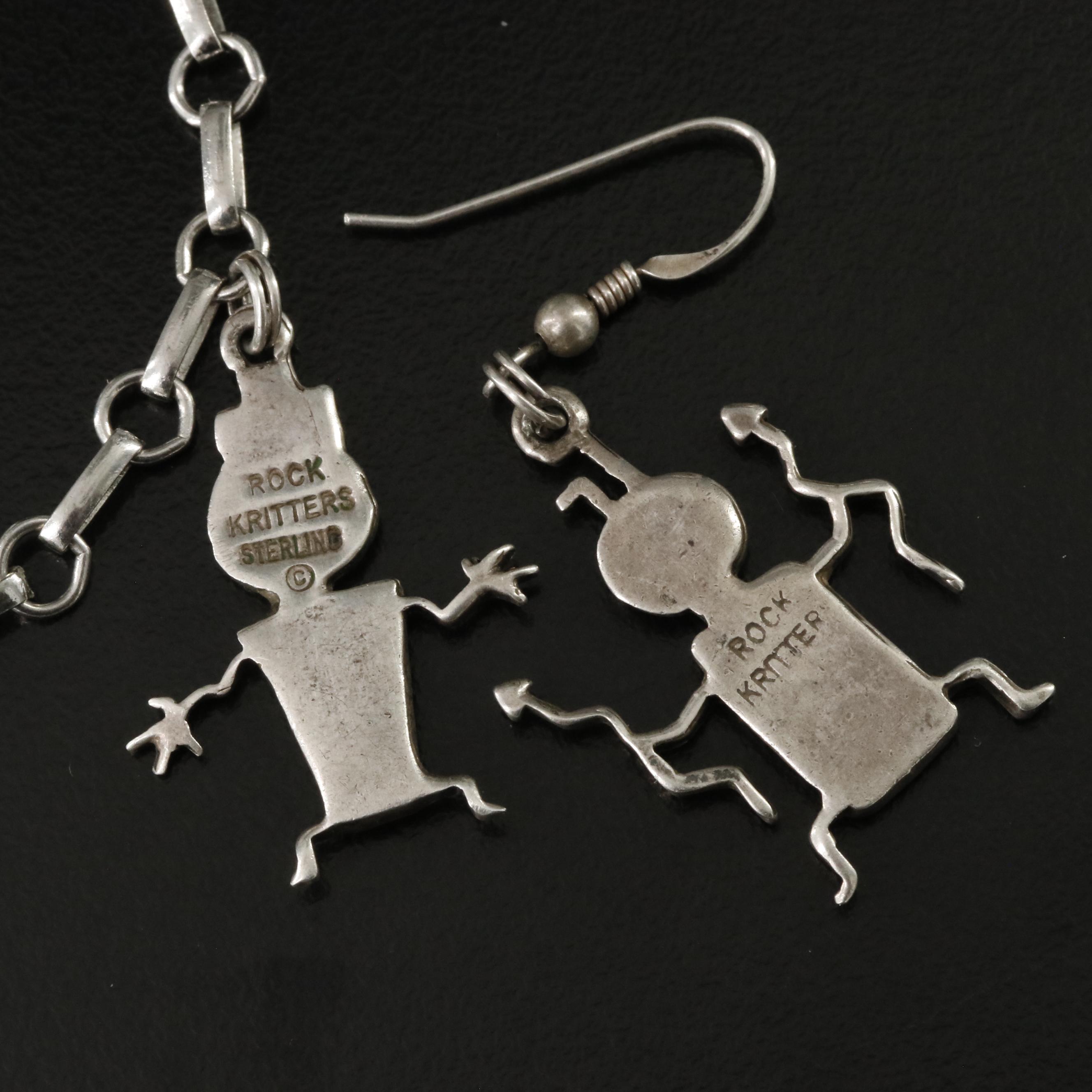 B.G. Mudd & Co. “Rock Kritters” Sterling Gemstone Bracelet & Earrings