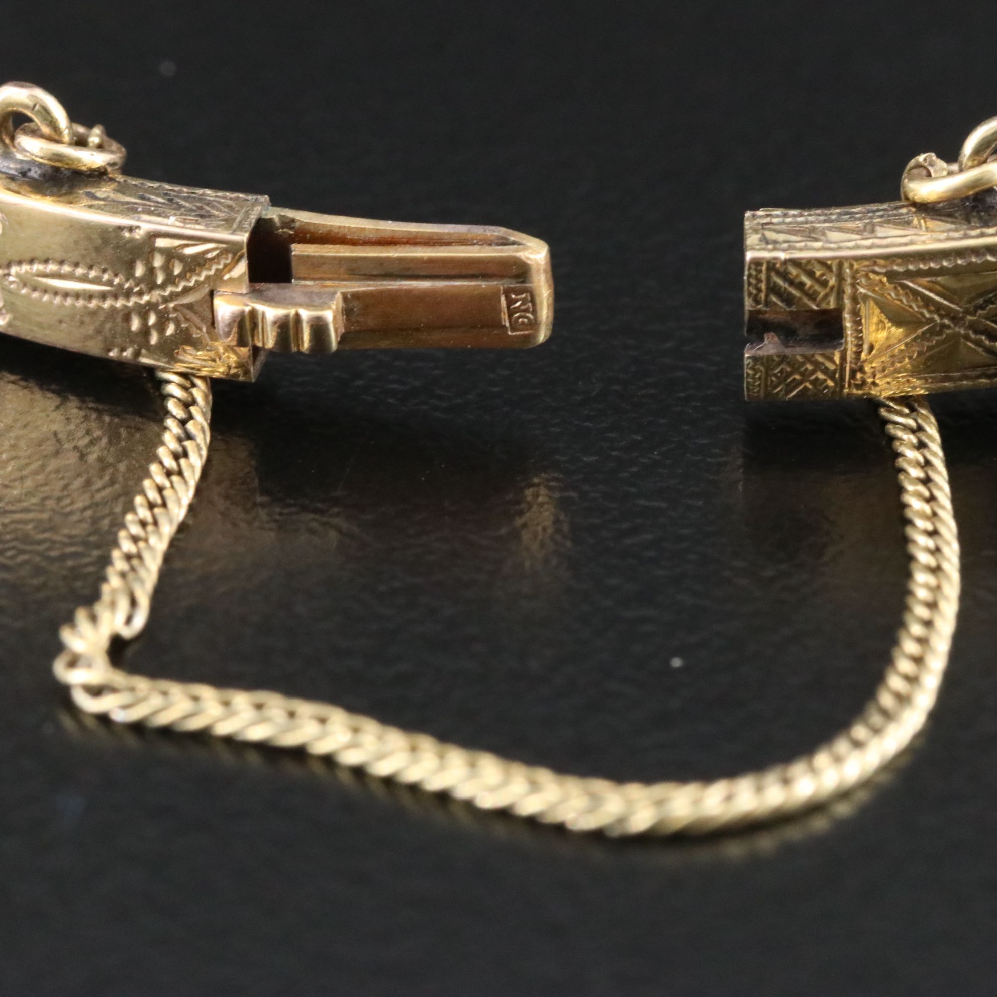 Victorian Garnet and Seed Pearl Hinged Bracelet