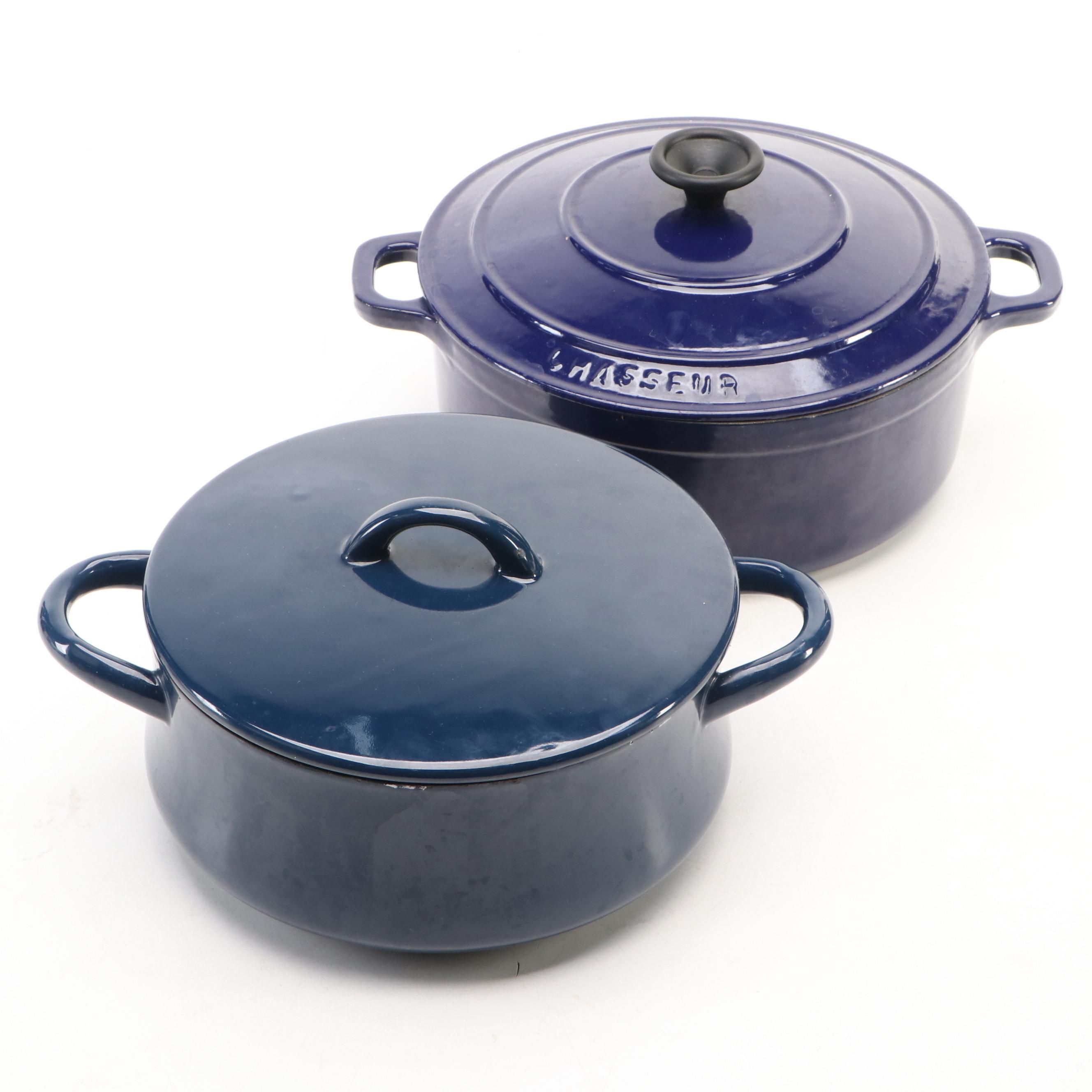 French Chasseur Enameled Cast Iron and Dansk Dutch Ovens