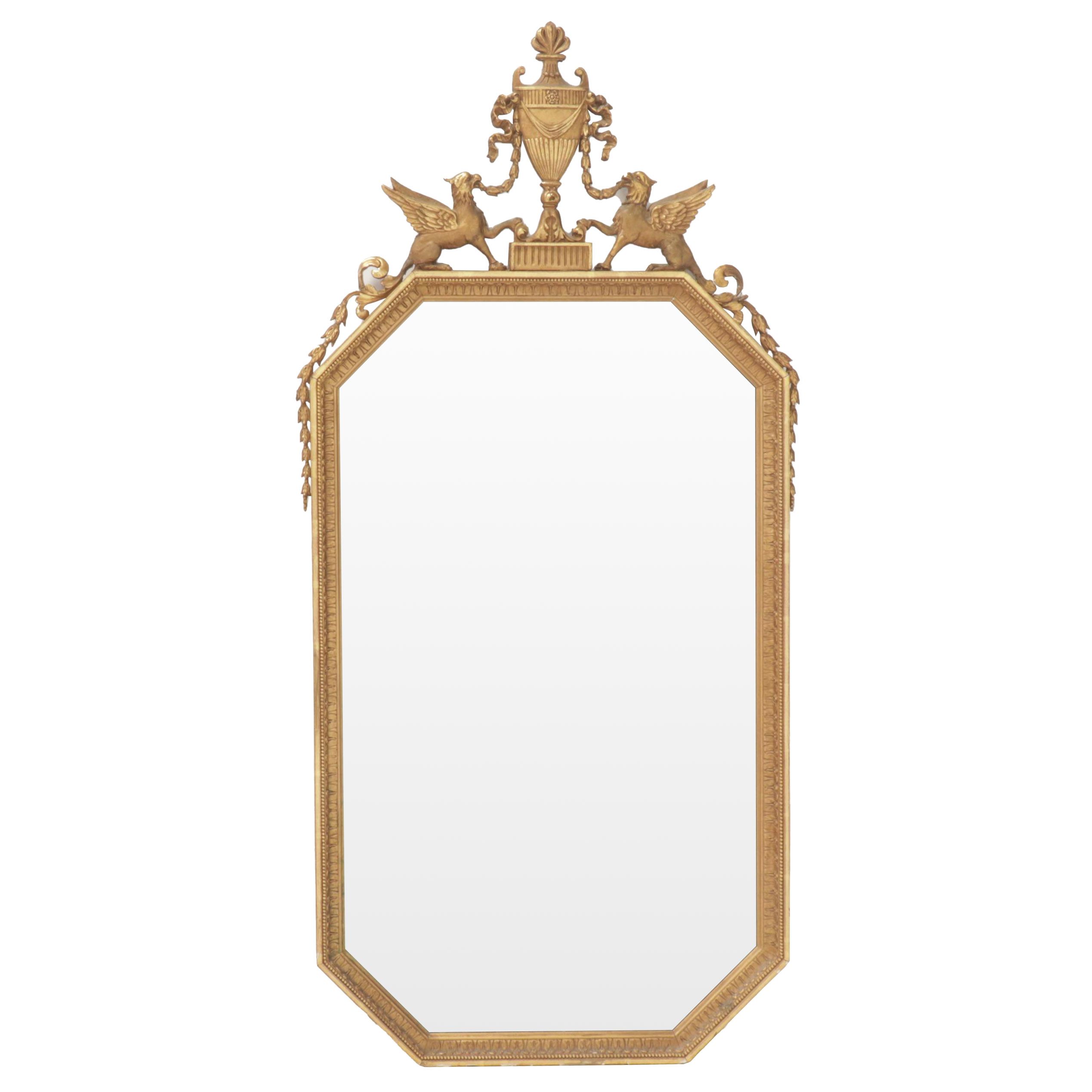 Empire Style Giltwood and Gesso Wall Mirror