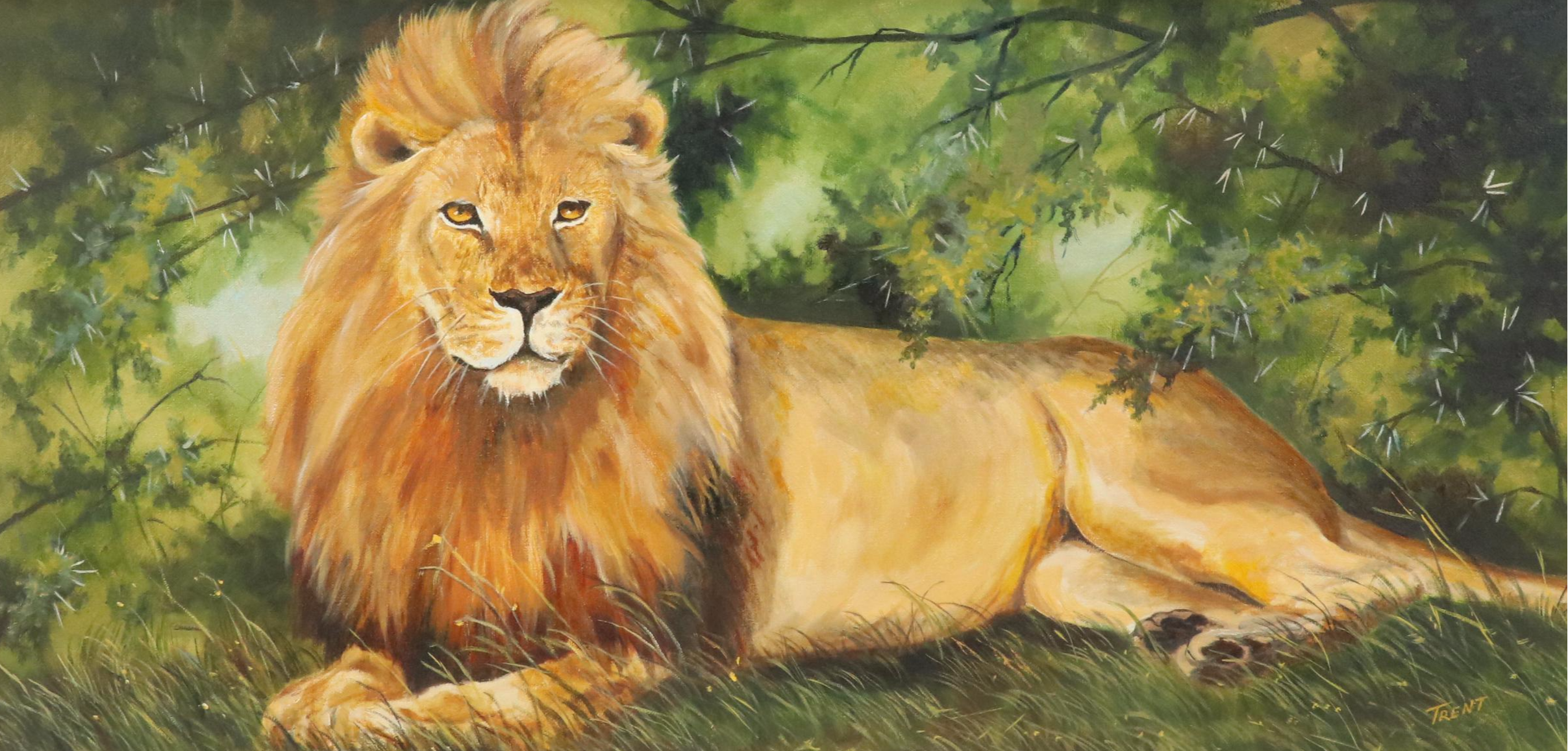 Acrylic Painting of Lion "Still the King"