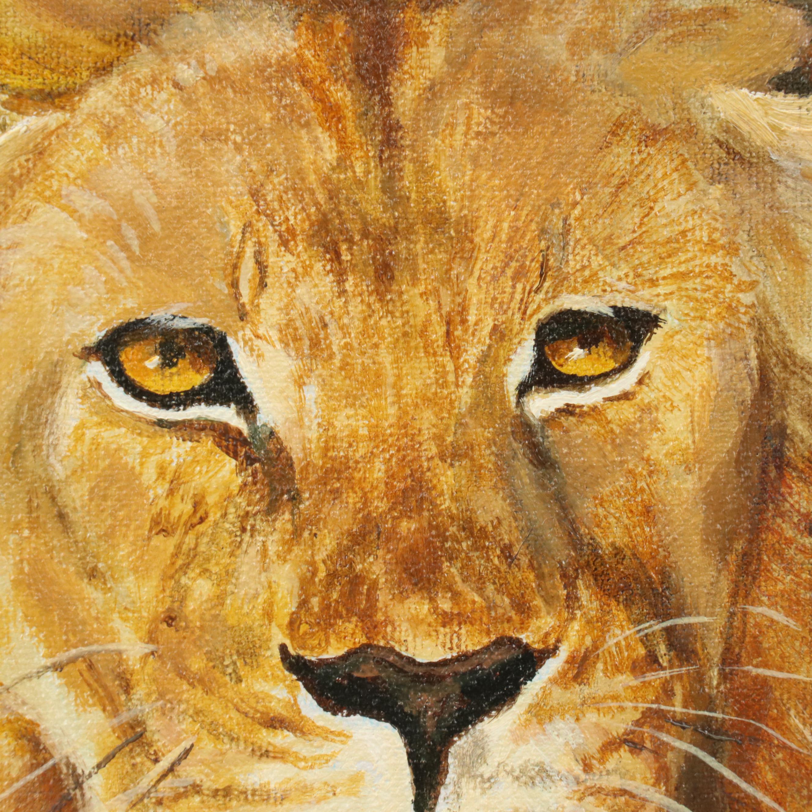 Acrylic Painting of Lion "Still the King"