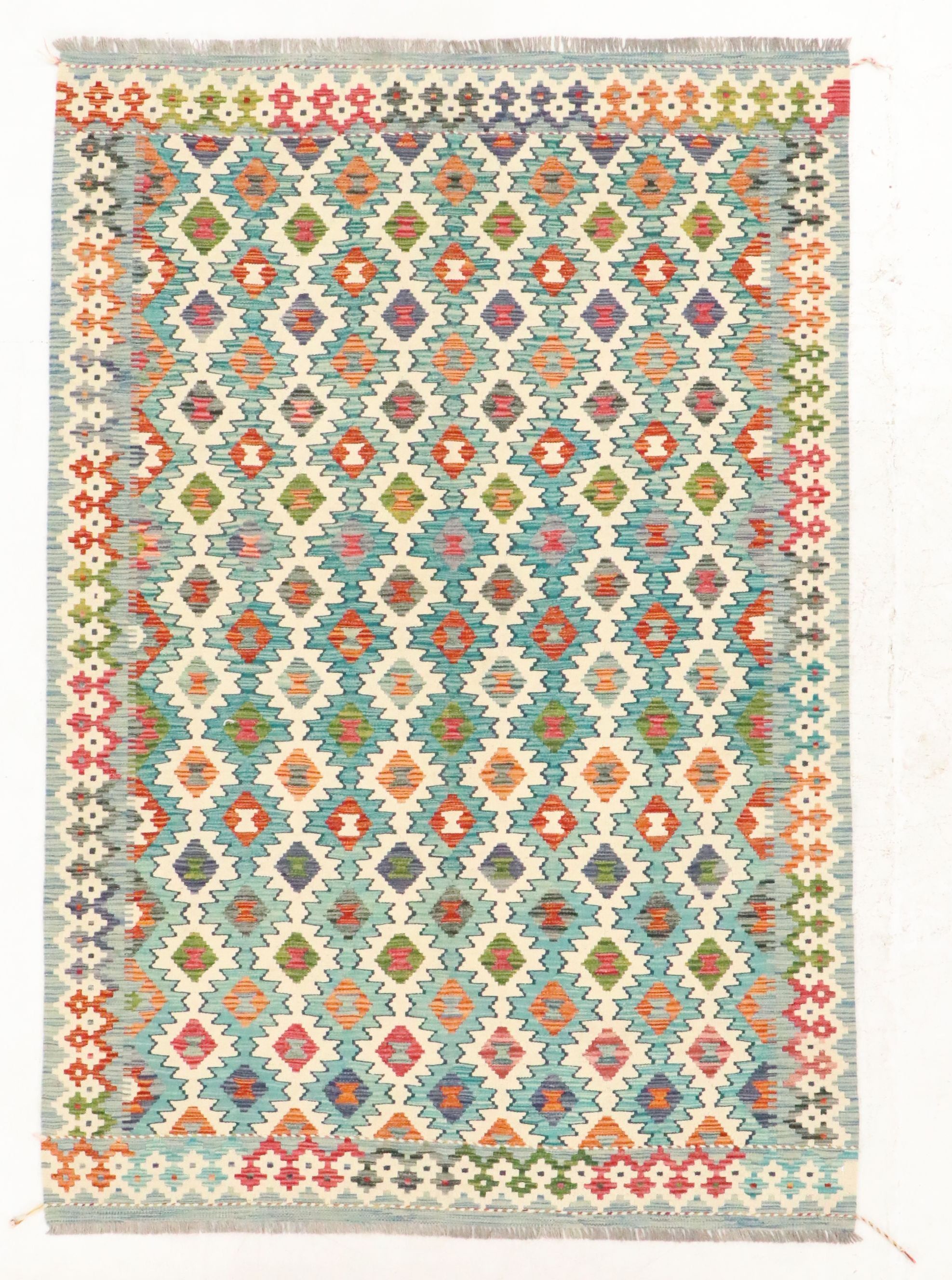 5'7 x 8'4 Handwoven Afghan Kilim Area Rug