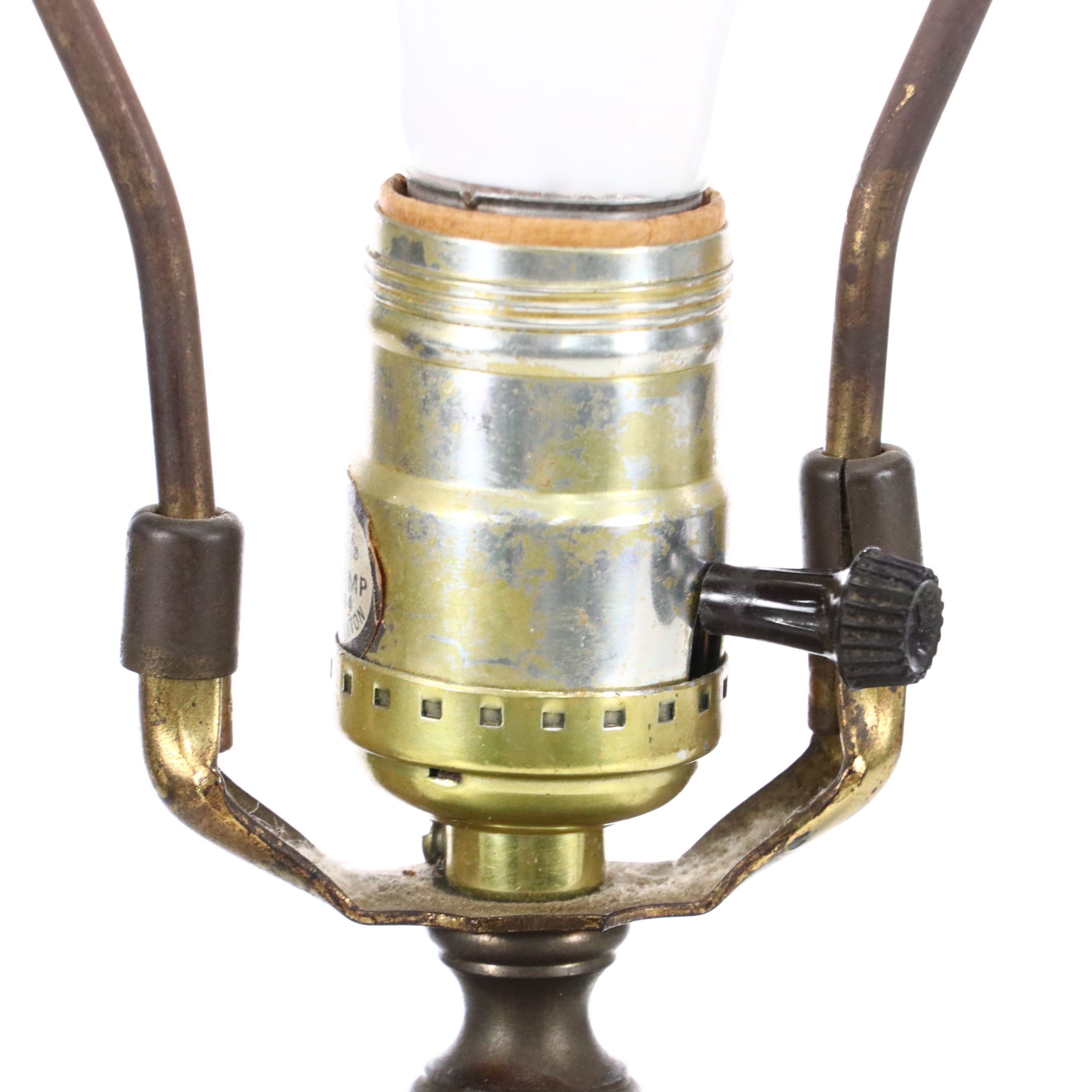 Knob Creek of Morgantown Bronzed Patina Urn Table Lamp with Paper Shade