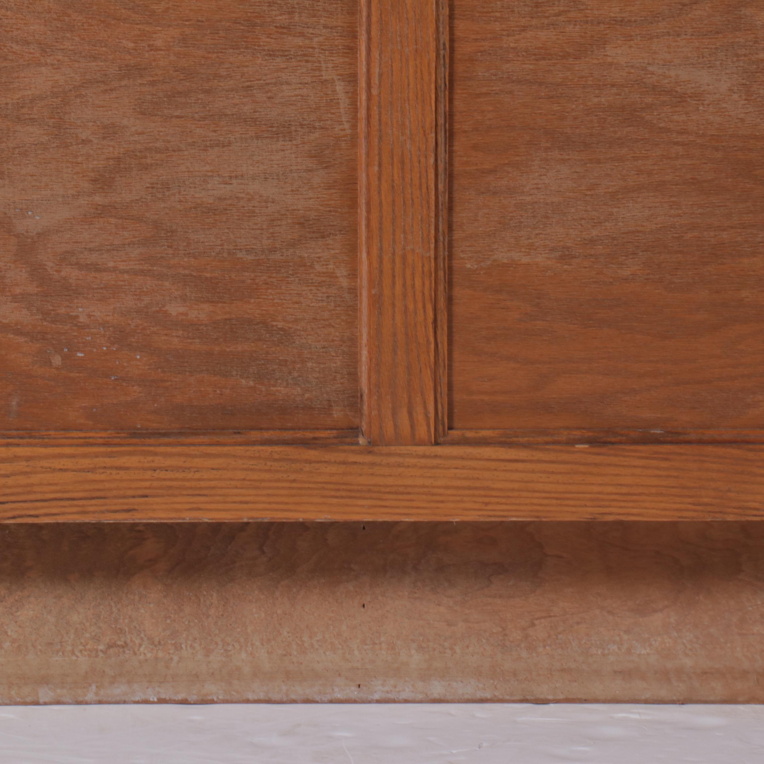 Mid Century Modern Style Oak Glass Front Display Case, Mid to Late 20th Century