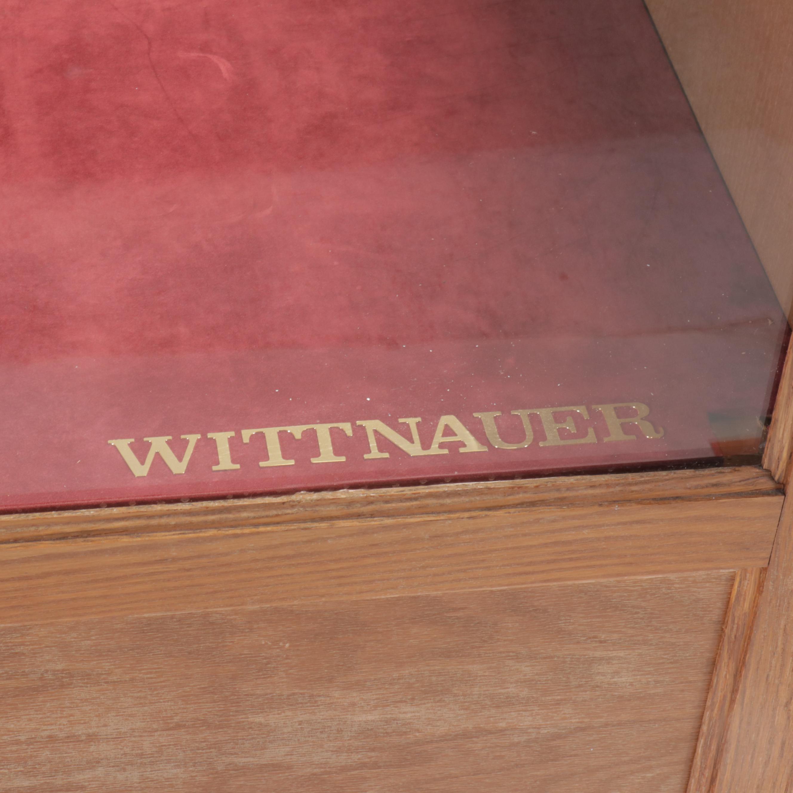 Mid Century Modern Style Oak Glass Front Display Case, Mid to Late 20th Century