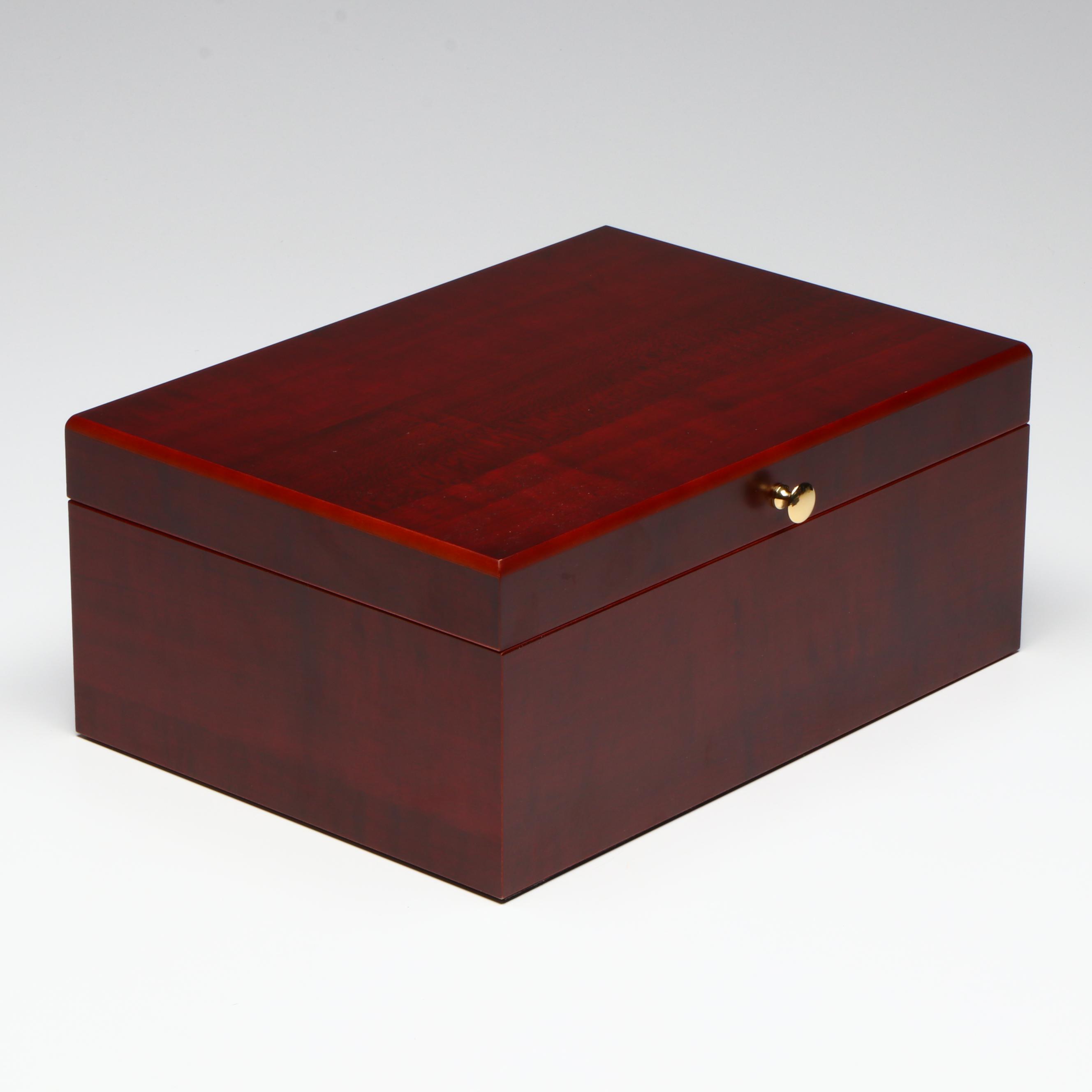 Cherry Finished Wooden Cigar Humidor